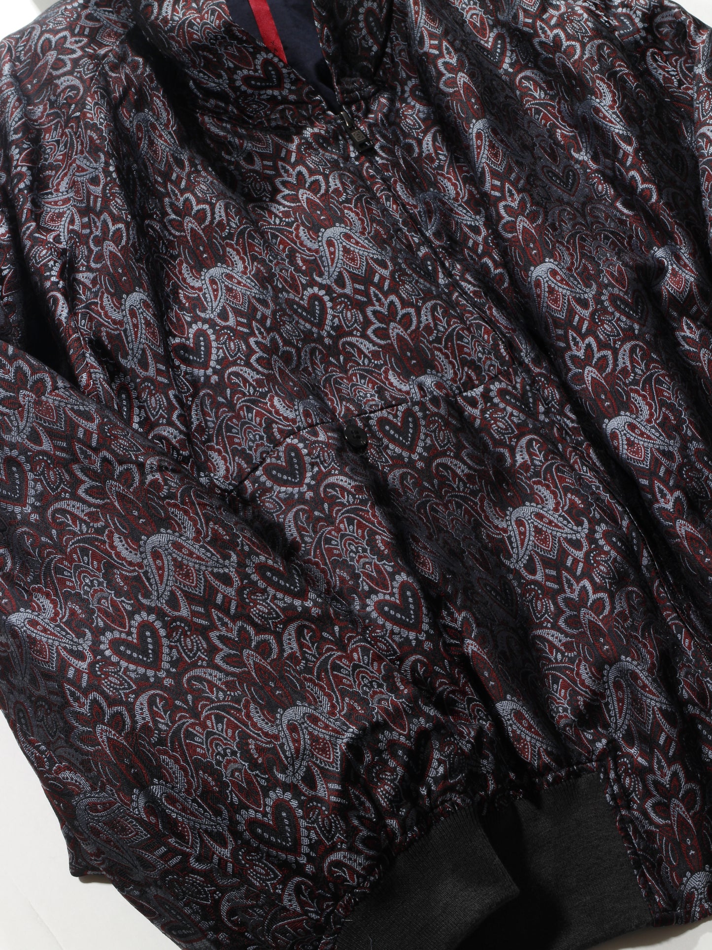 Persian Hand-Jaquard Hoodie Blouson /saxblue
