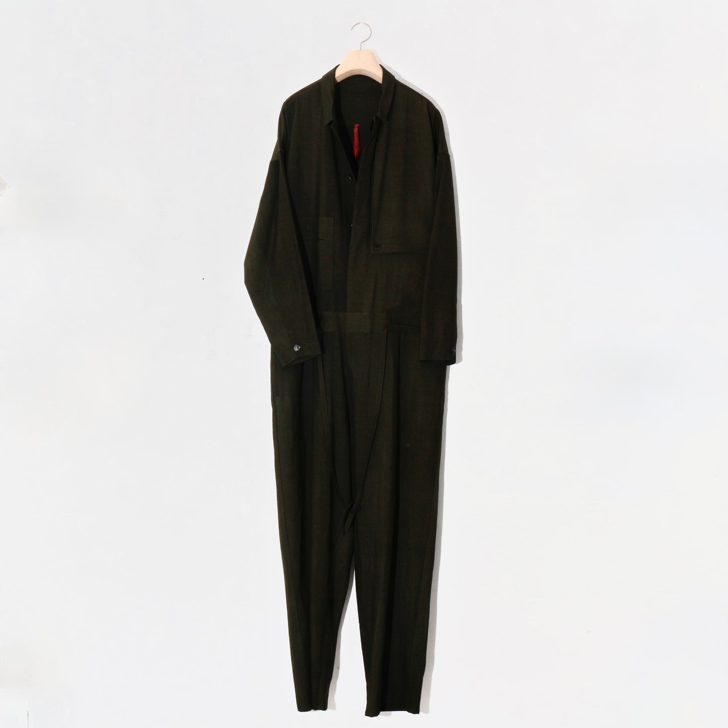 Uneven Dyed Jump Suit / D.green