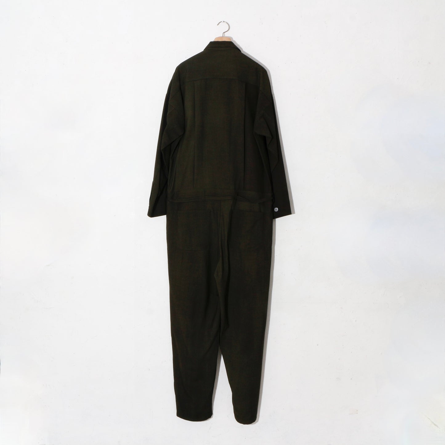 Uneven Dyed Jump Suit / D.green