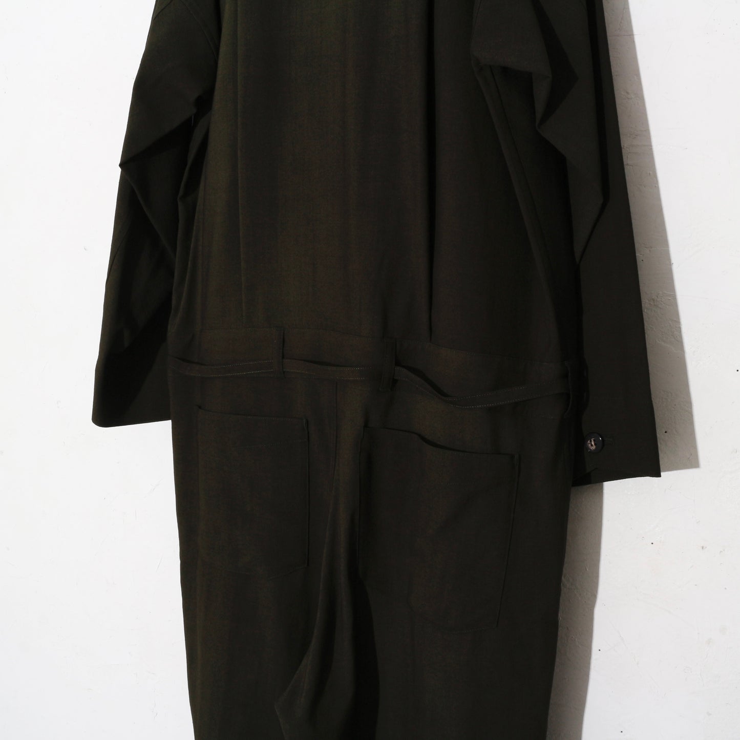 Uneven Dyed Jump Suit / D.green