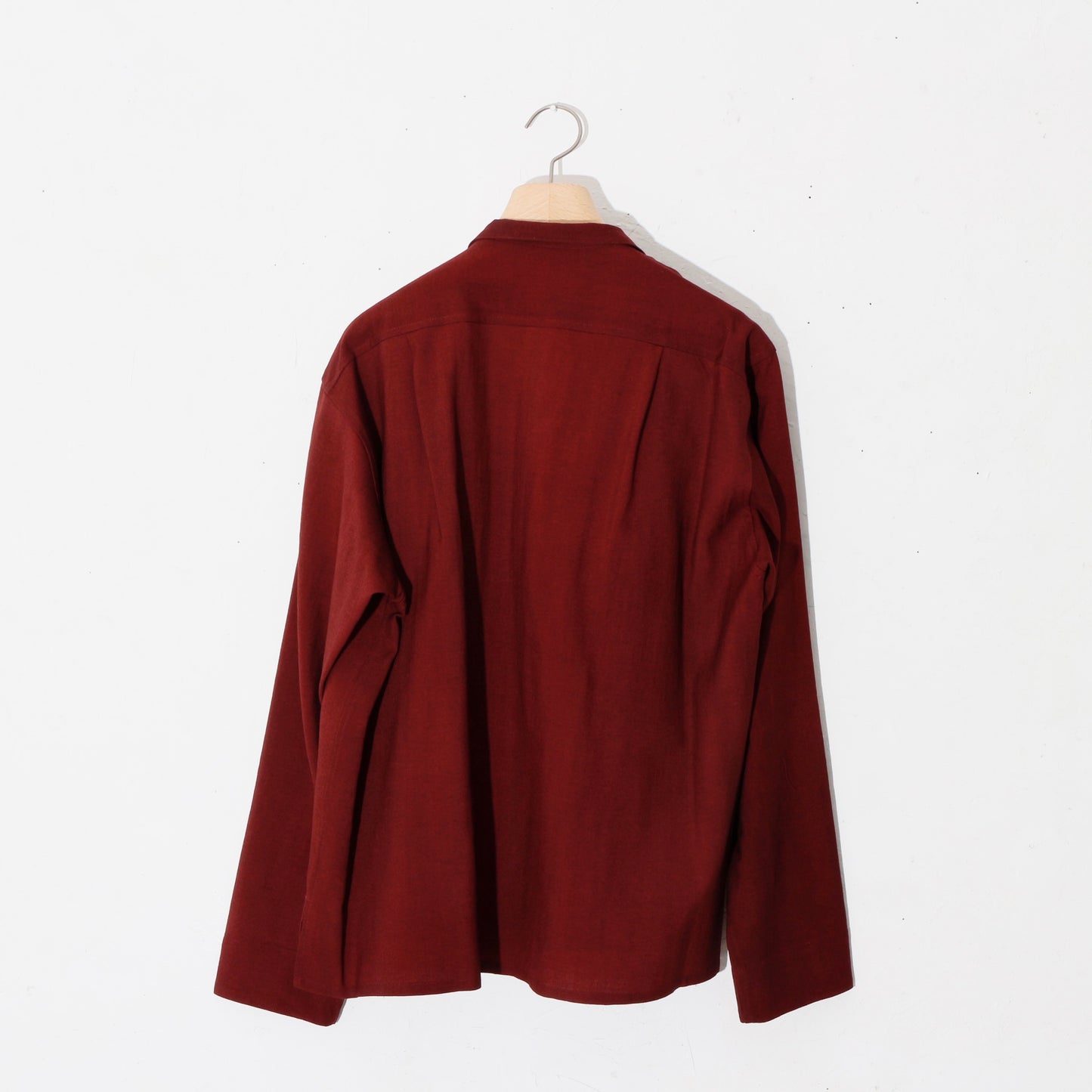 Uneven Dyed Short Shirt Jacket / D.red