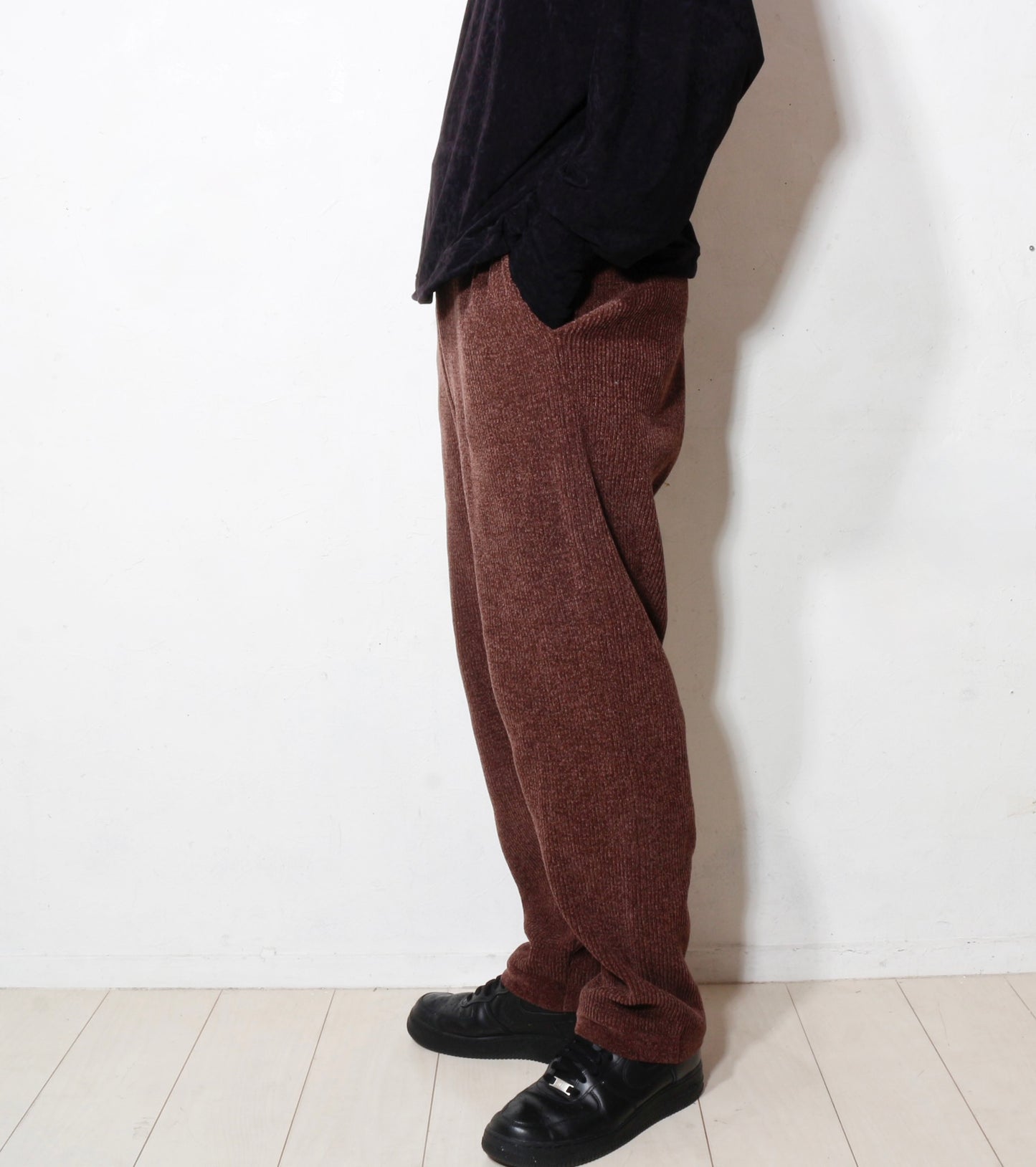 CORDY KNIT PANTS / brown