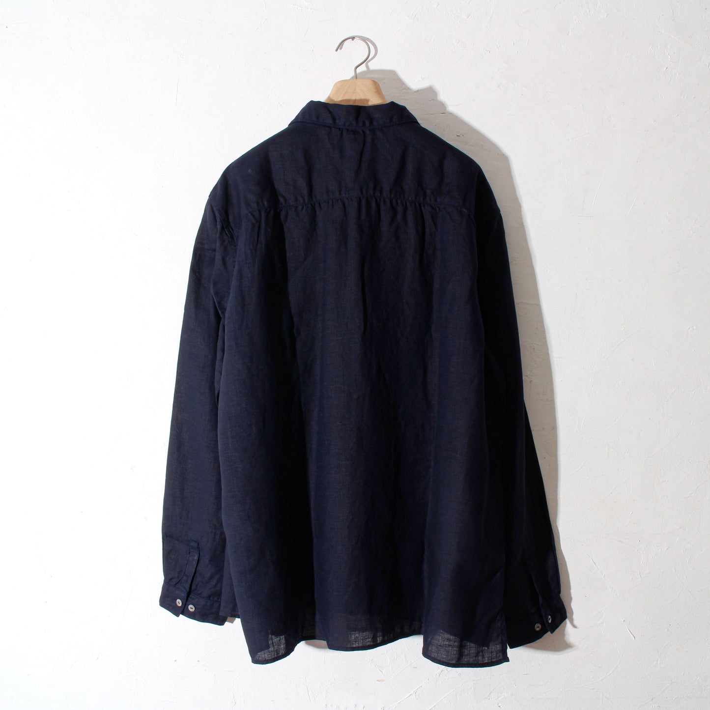 大麻開襟シャツ / 濃紺