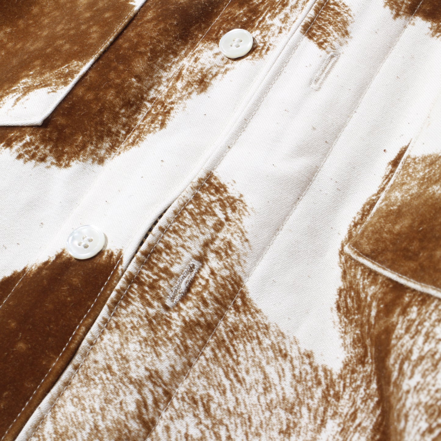FLOCKY COW ZIP-UP SHIRT / brown