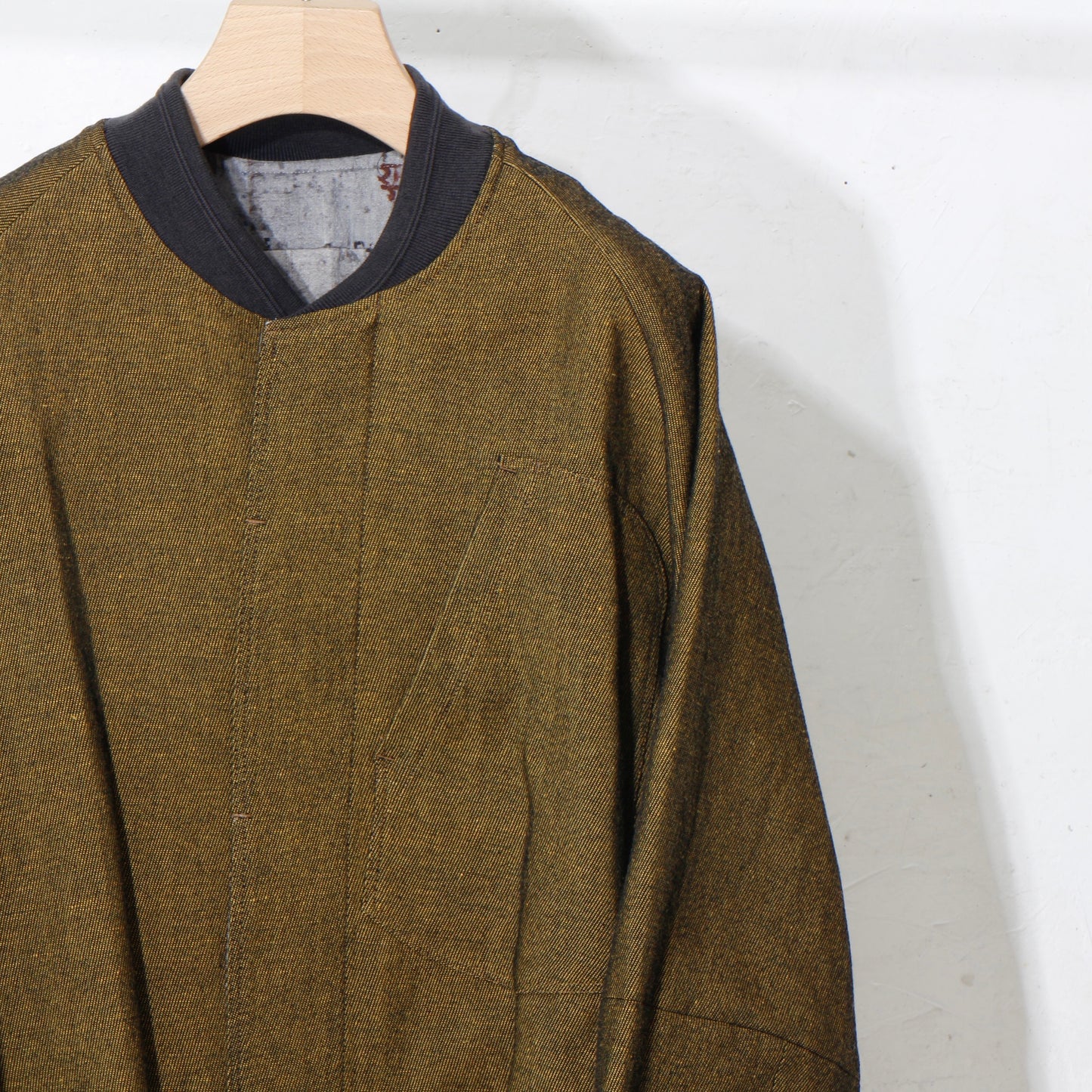 Reversible Linen Wool Blouson / yellow
