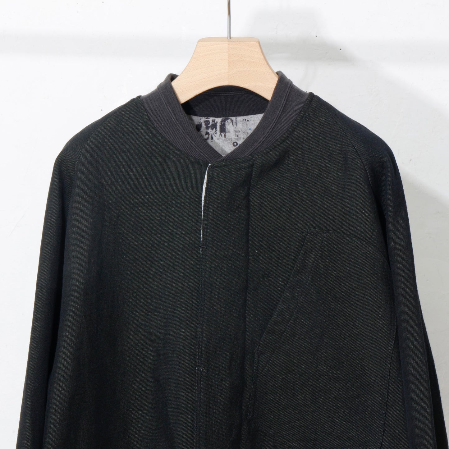 Reversible Linen Wool Blouson / khaki black