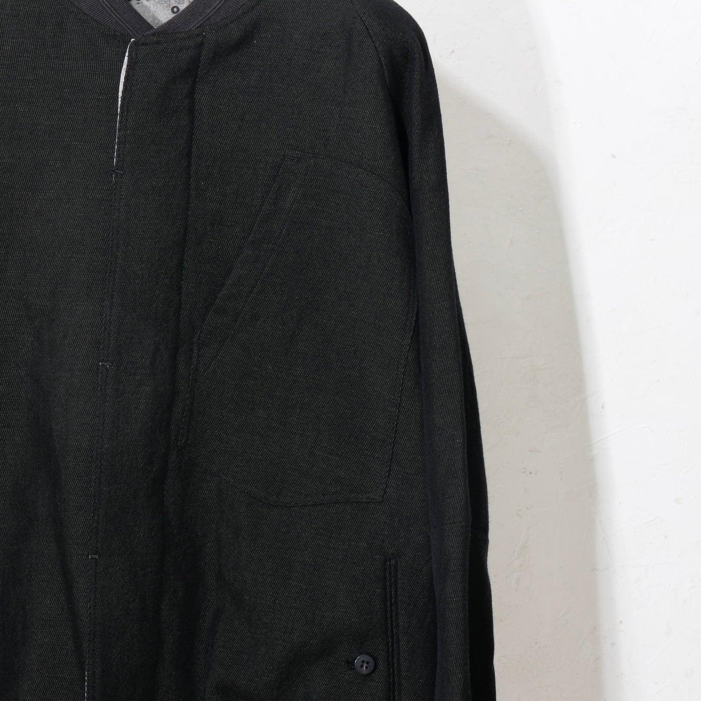 Reversible Linen Wool Blouson / khaki black