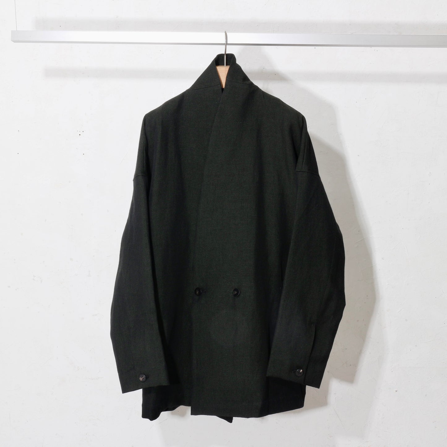 Linen Wool Jacket / kahki black