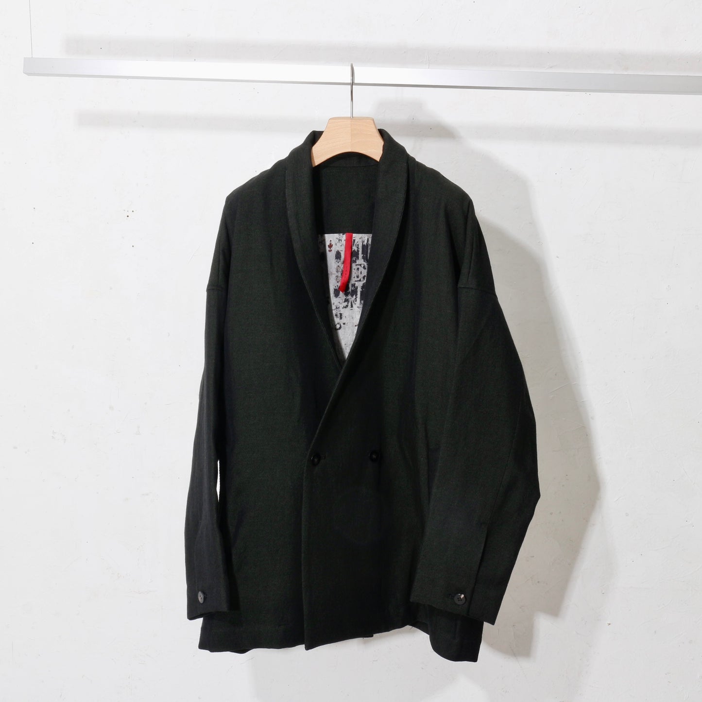 Linen Wool Jacket / kahki black