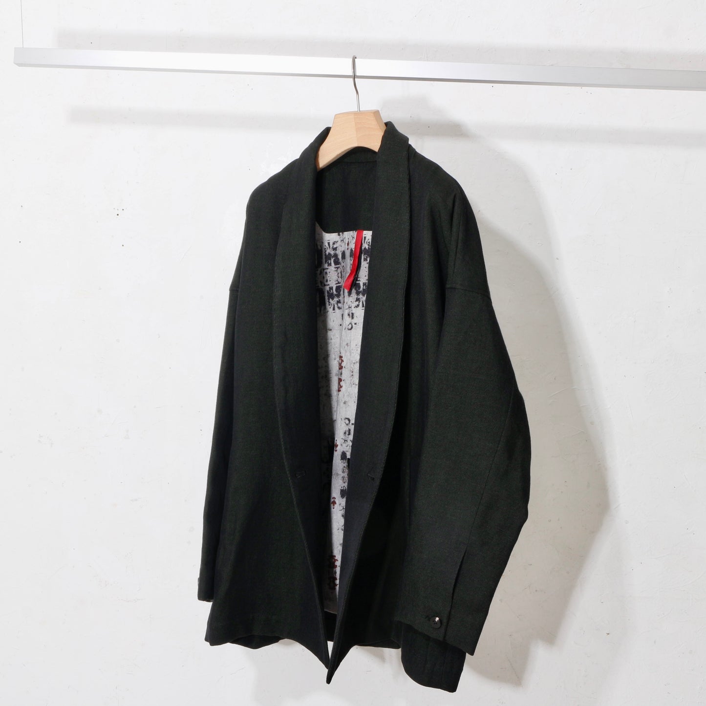 Linen Wool Jacket / kahki black
