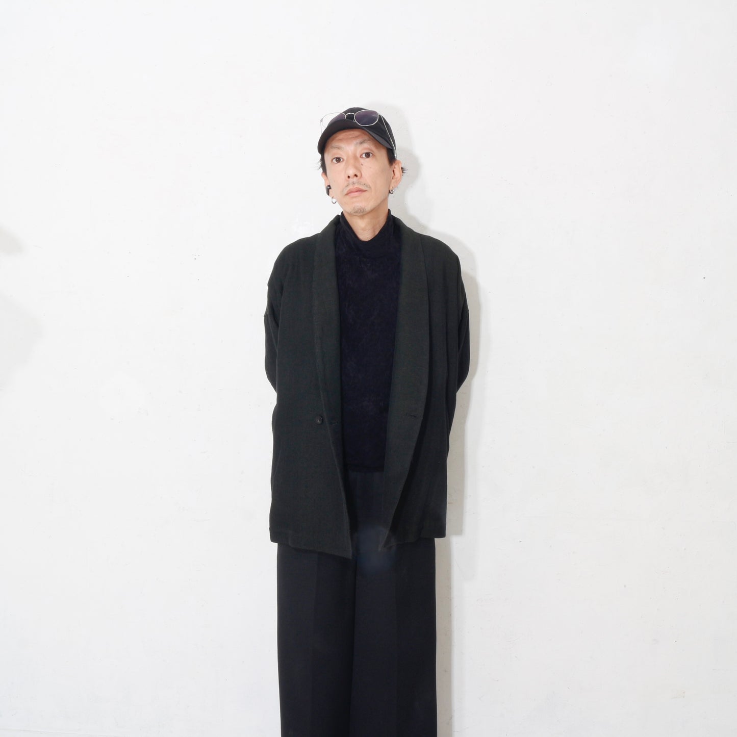 Linen Wool Jacket / kahki black