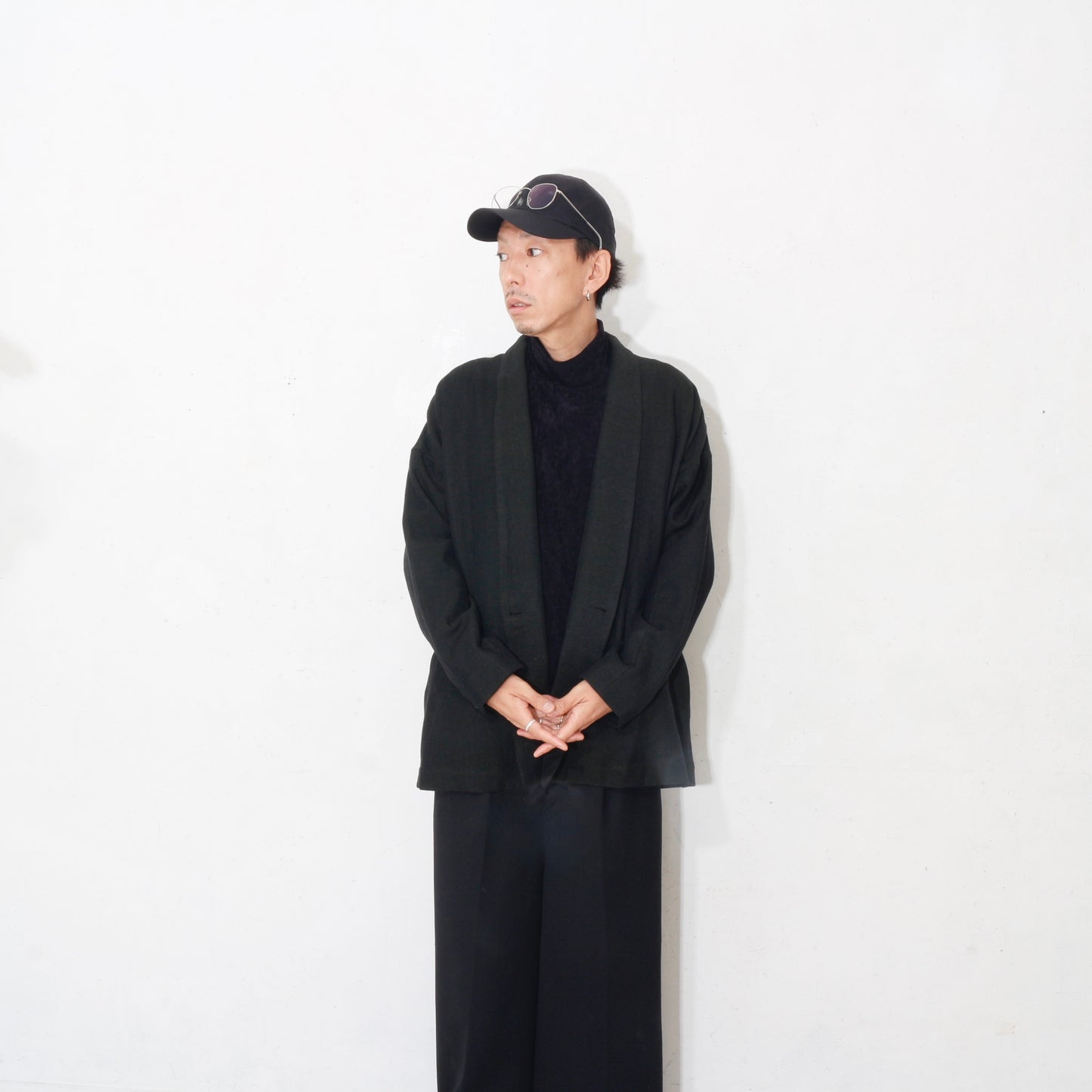 Linen Wool Jacket / kahki black