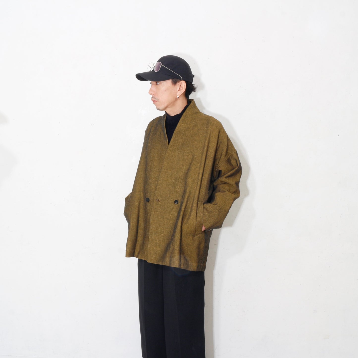 Linen Wool Jacket / yellow