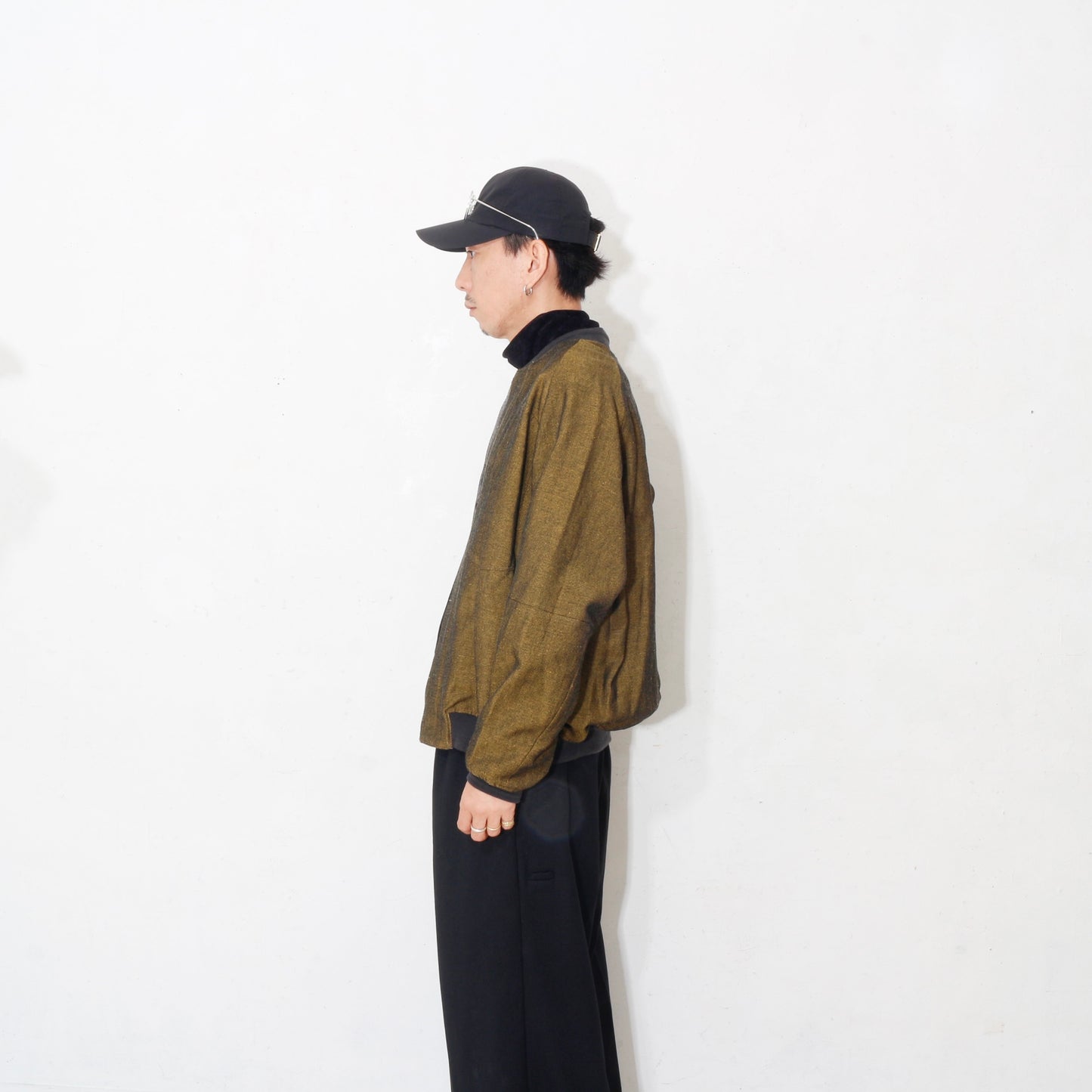 Reversible Linen Wool Blouson / yellow