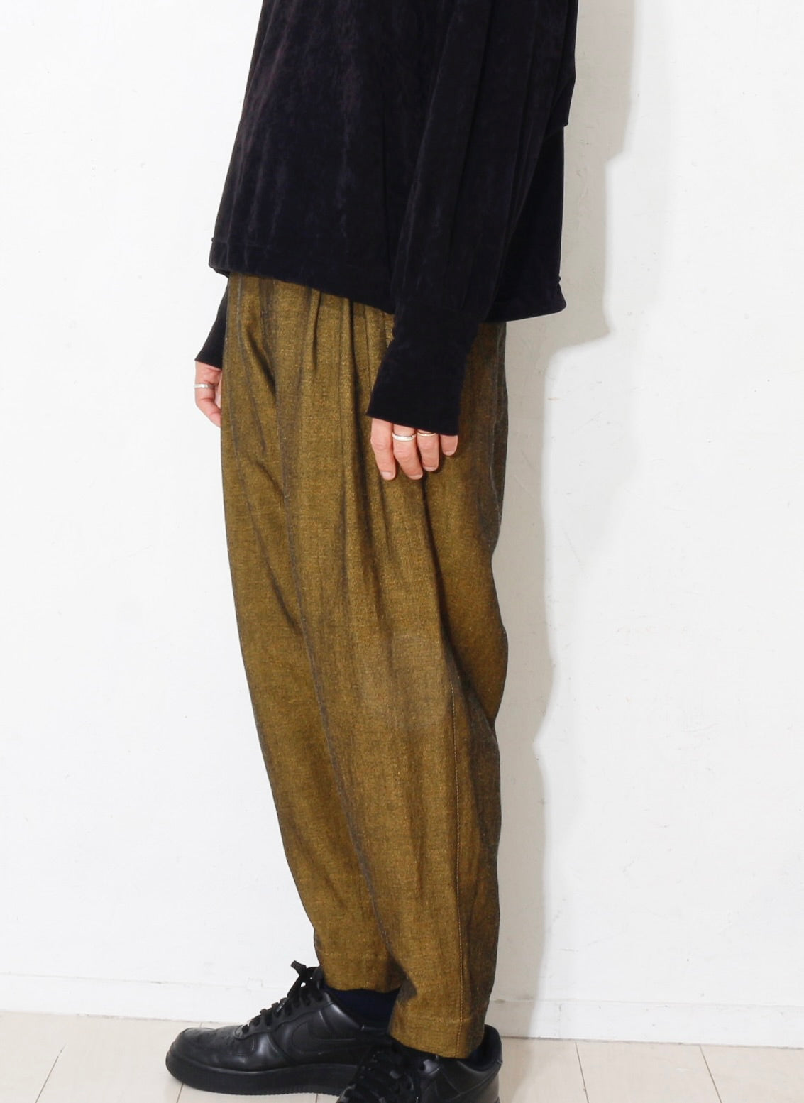 Linen Wool Gokuraku Pants / yellow