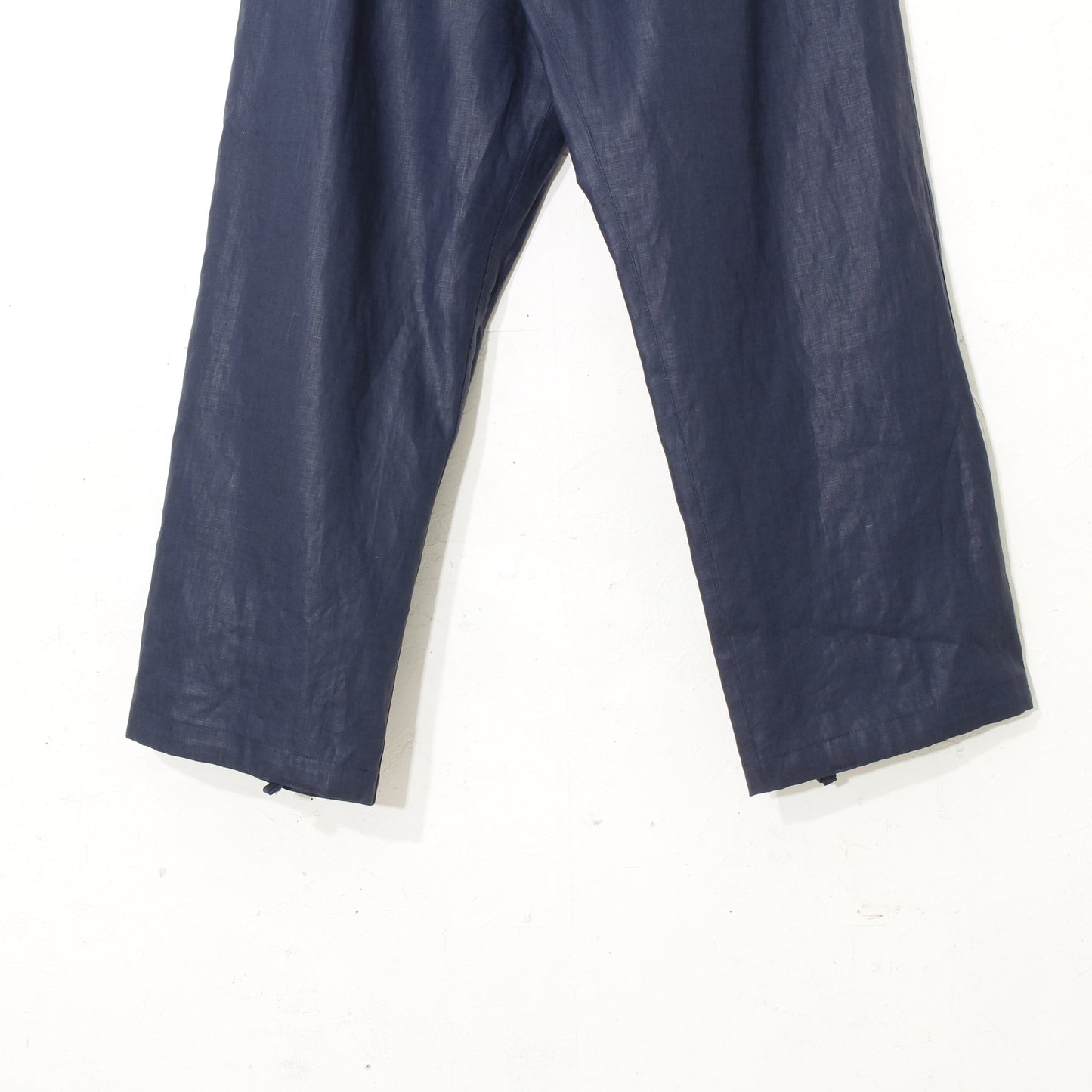 Glazed Linen 1tuck Wide Pants / navy