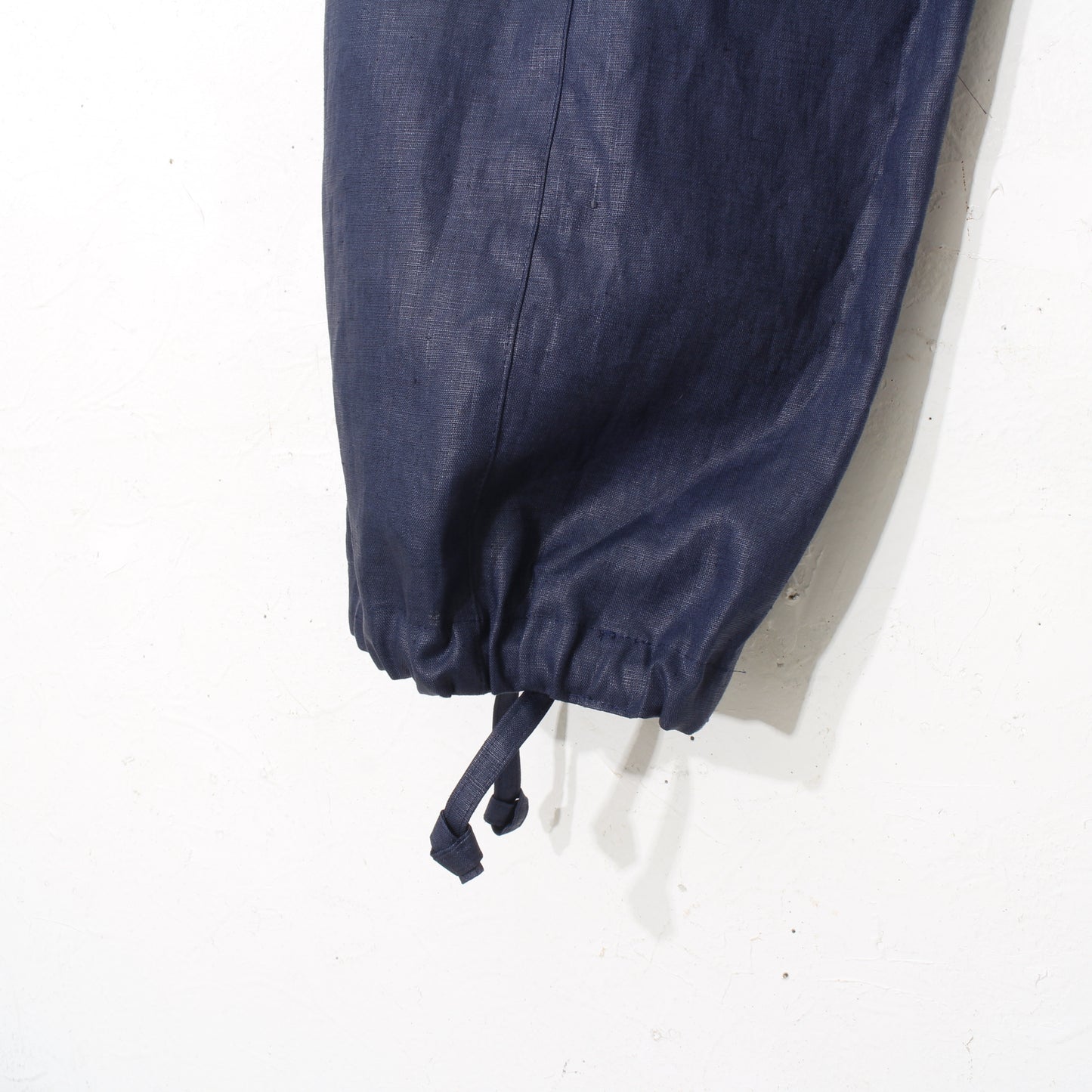 Glazed Linen 1tuck Wide Pants / navy