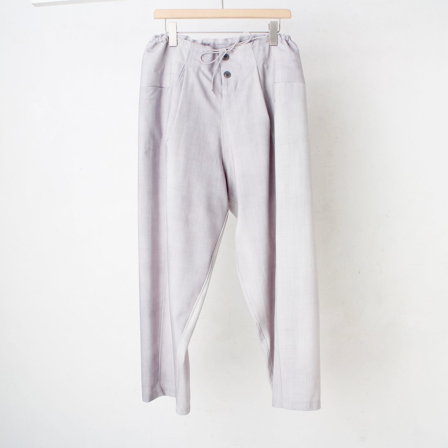 Uneven Dyed Switching Wide Pants / gray-white