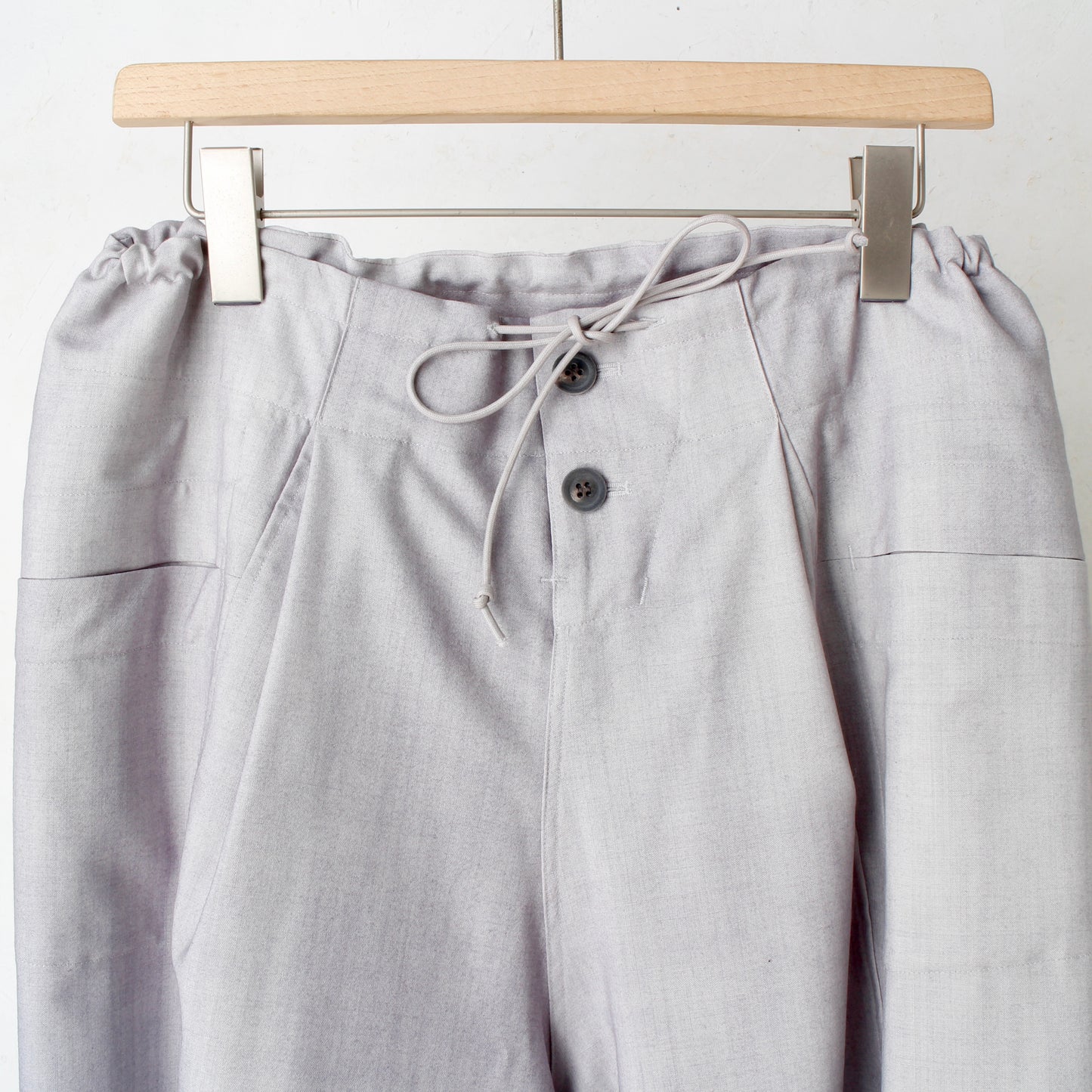 Uneven Dyed Switching Wide Pants / gray-white