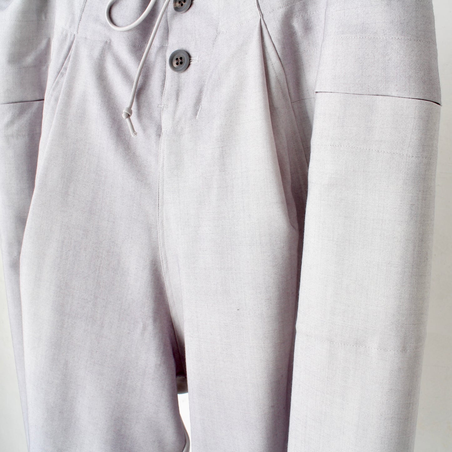 Uneven Dyed Switching Wide Pants / gray-white