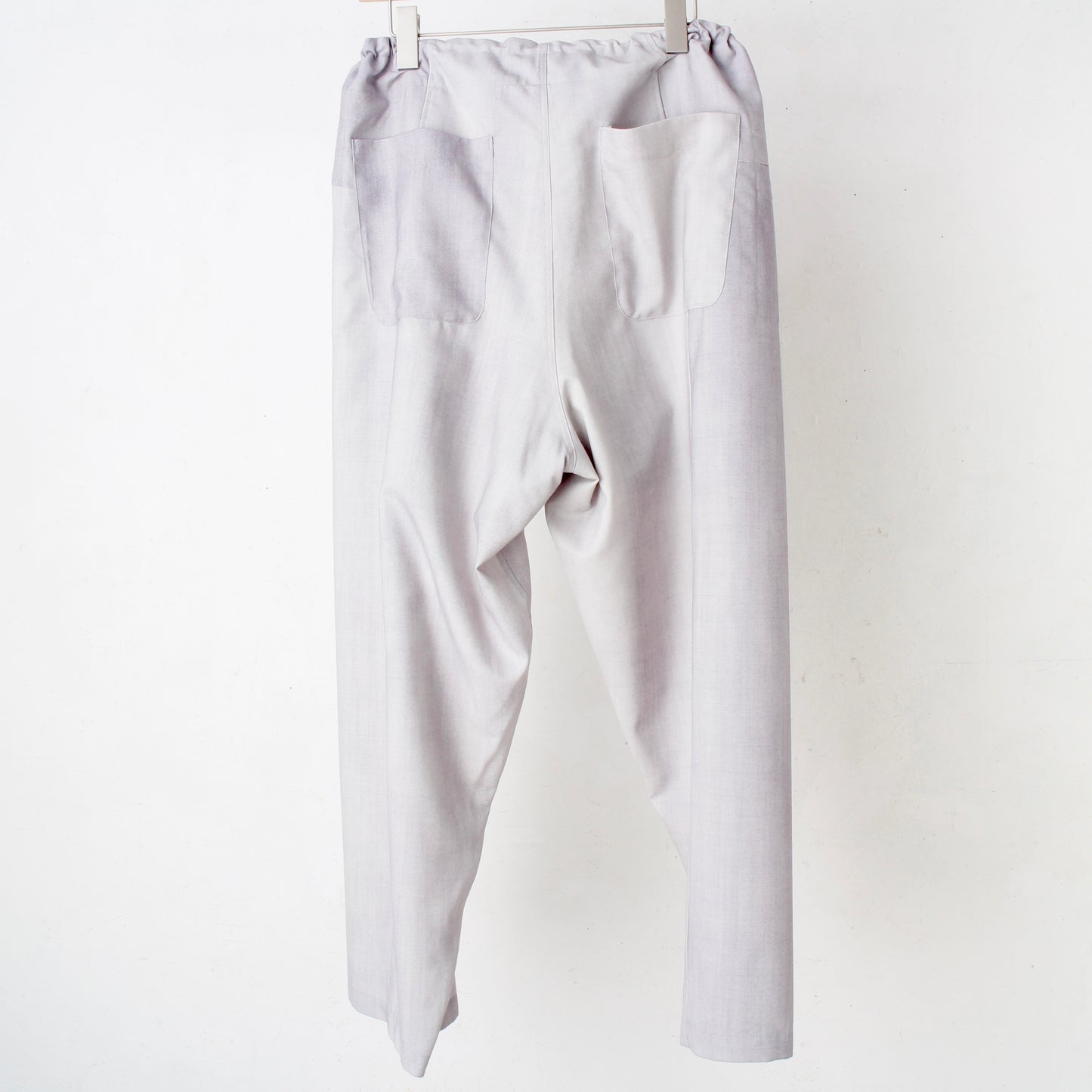 Uneven Dyed Switching Wide Pants / gray-white
