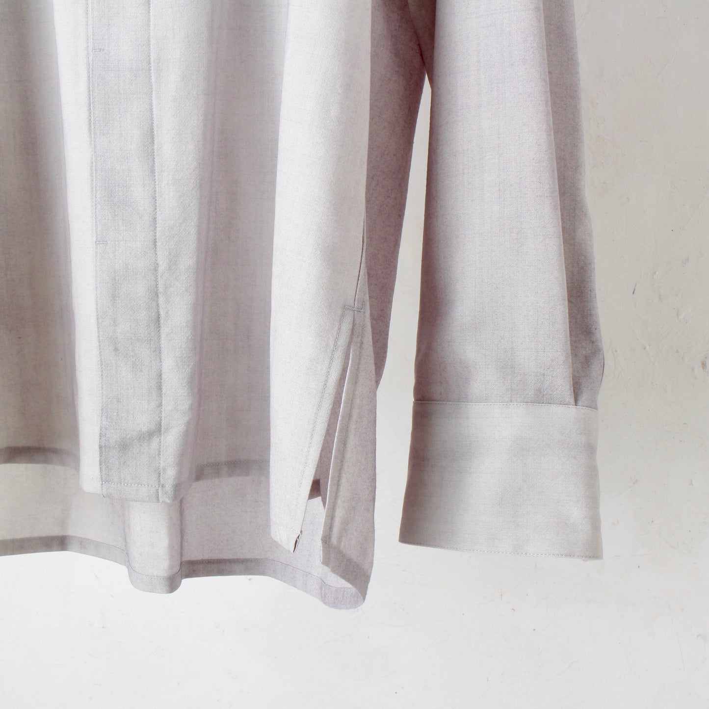 Uneven Dyed Flyfront Shirt / gray-white