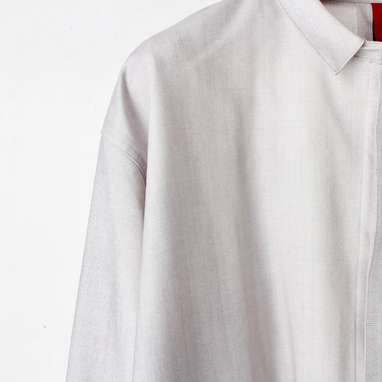 Uneven Dyed Flyfront Shirt / gray-white