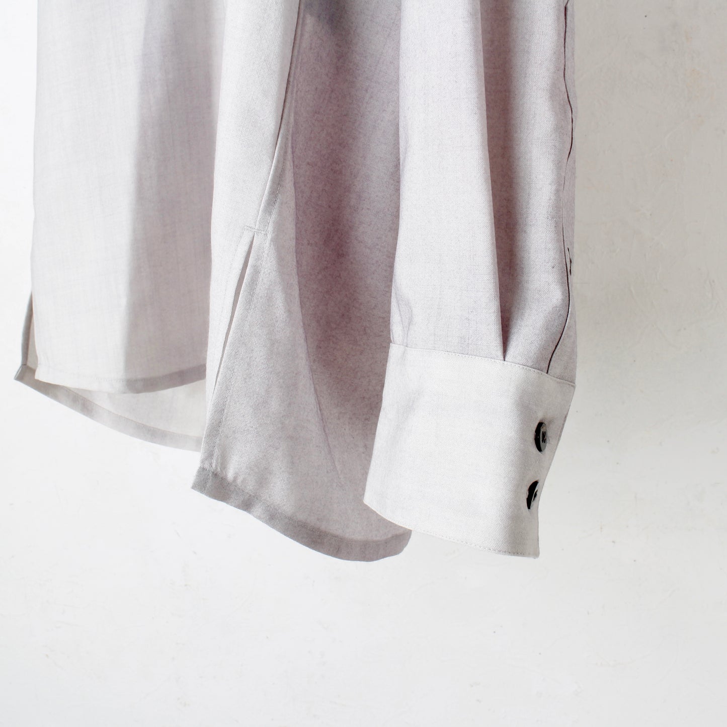 Uneven Dyed Flyfront Shirt / gray-white