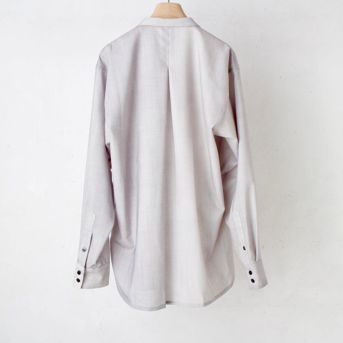 Uneven Dyed Flyfront Shirt / gray-white