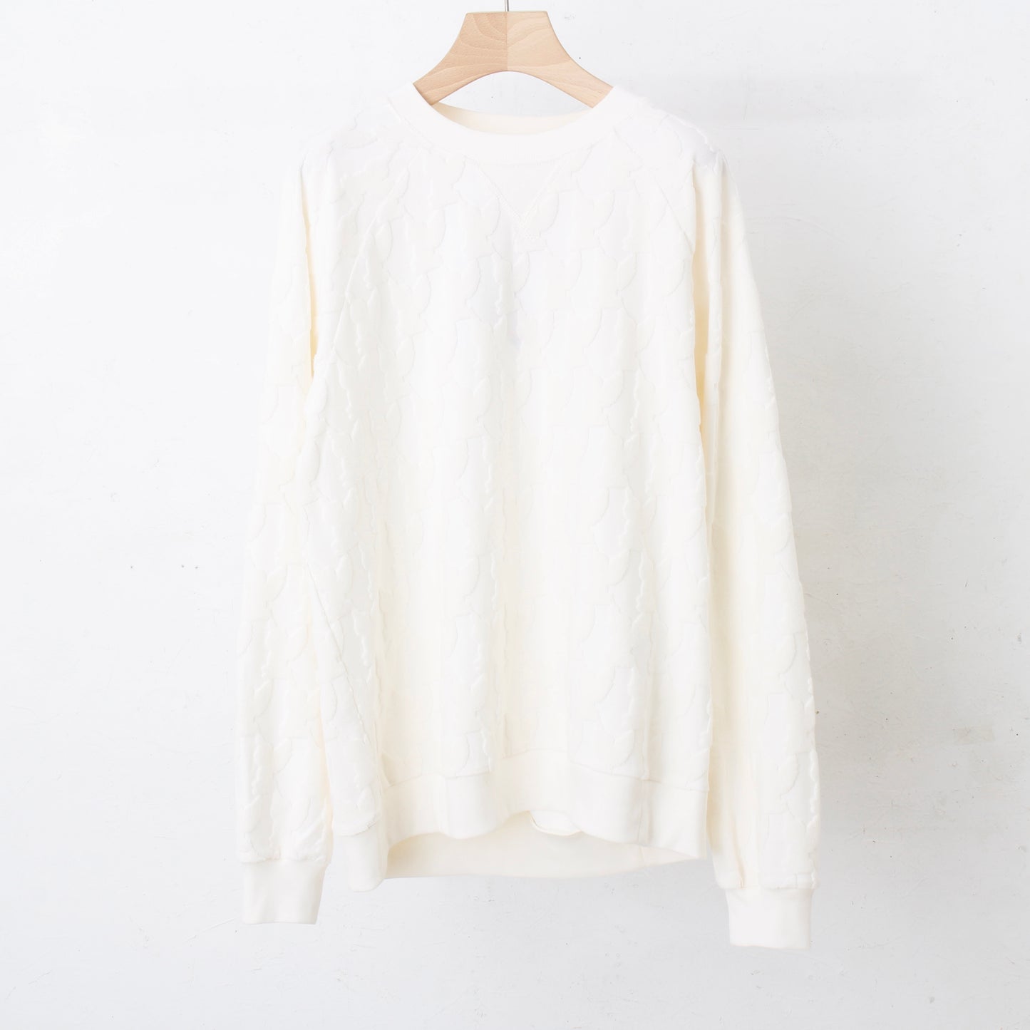 ANGEL PILE JACQUARD SWEATSHIRT / cream