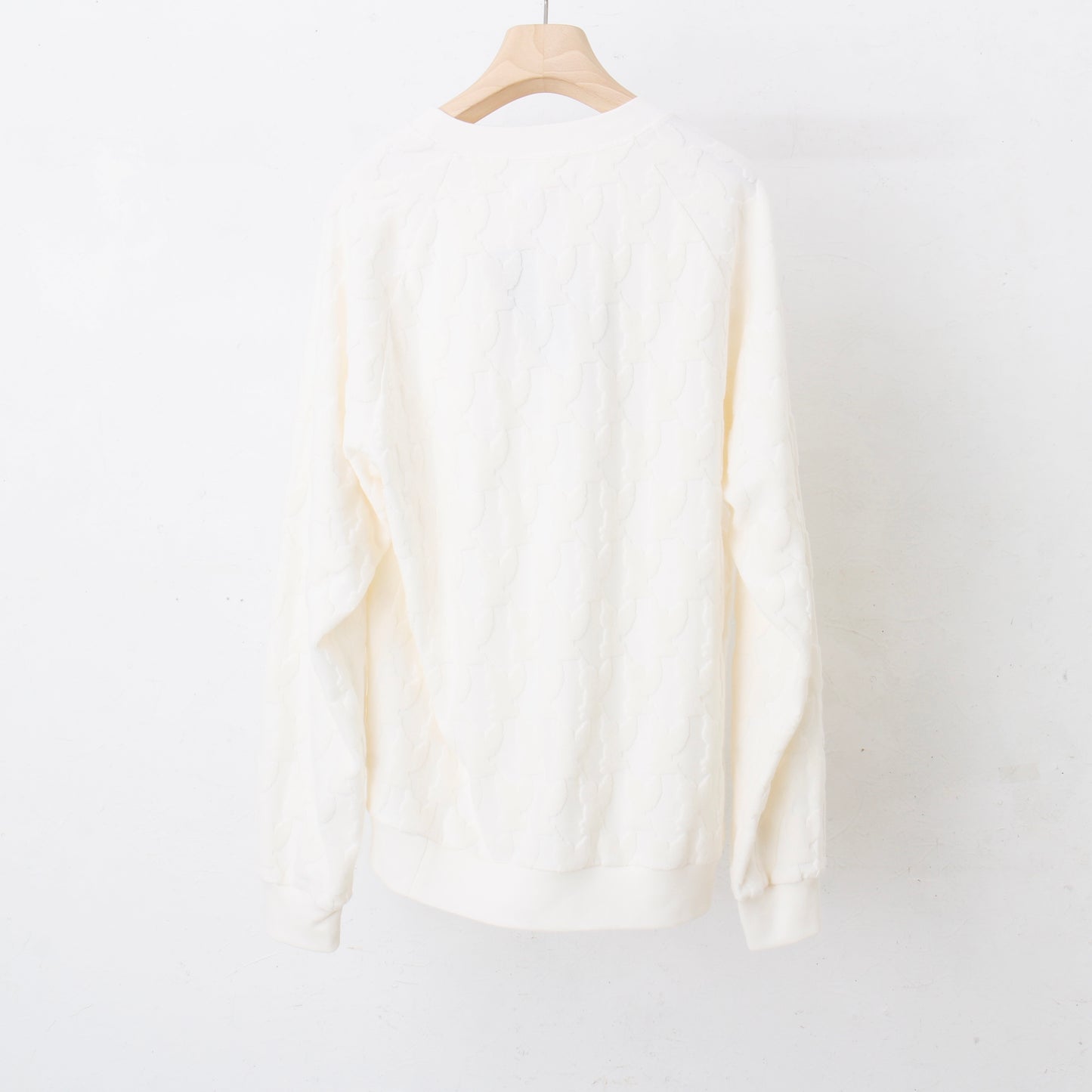 ANGEL PILE JACQUARD SWEATSHIRT / cream