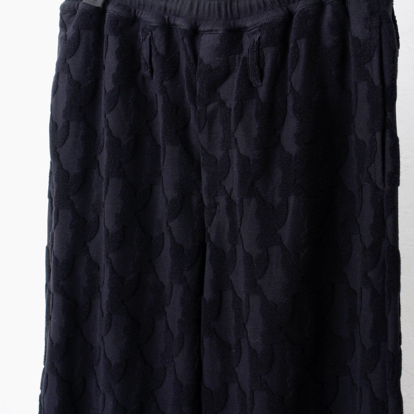 ANGEL PILE JACQUARD SWEAT PANTS / black