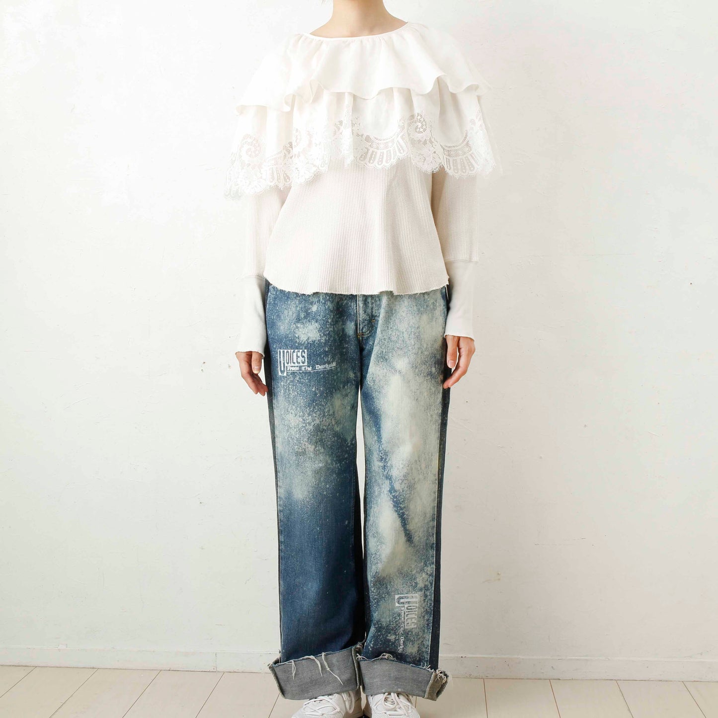 overlace /lace big collar thermal
