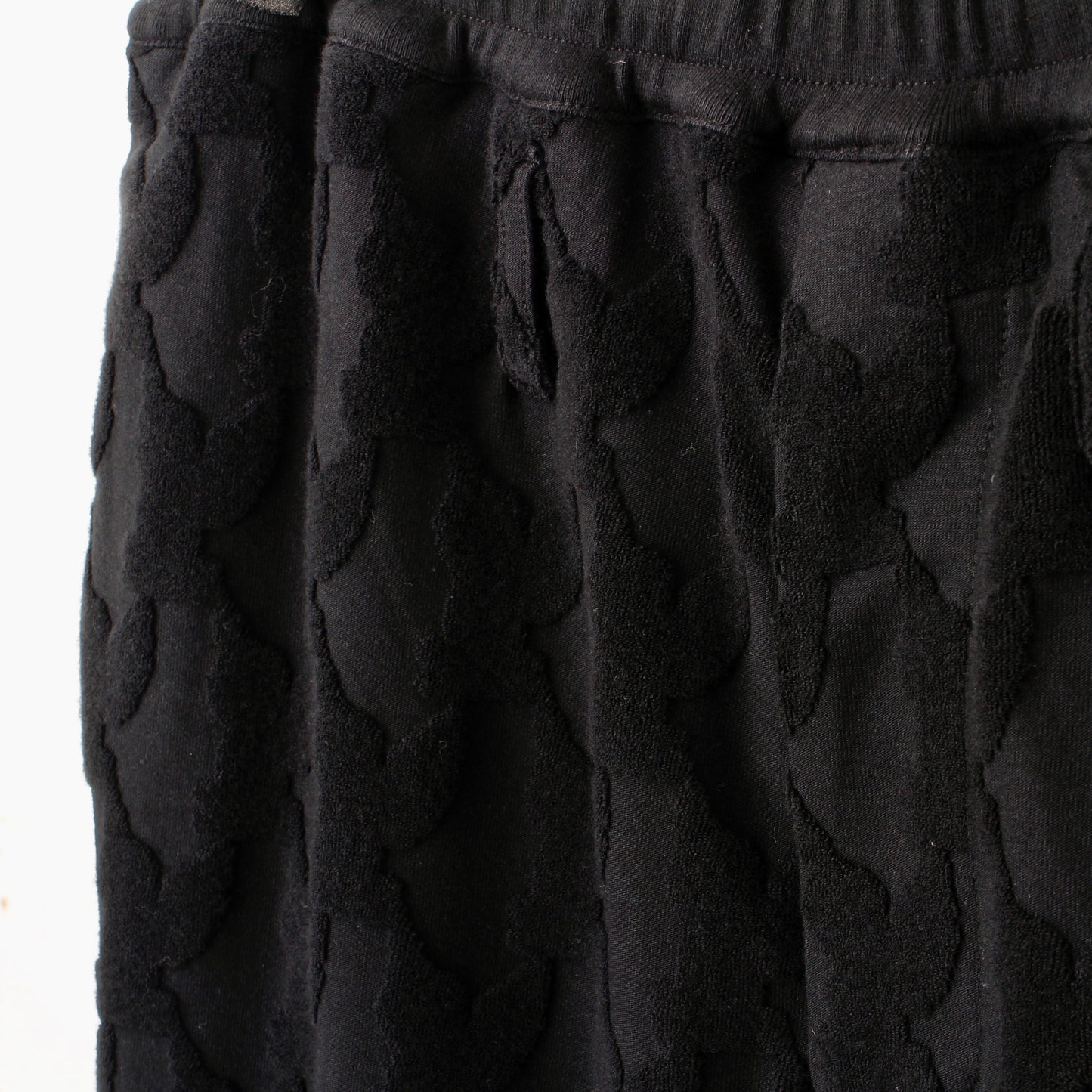 ANGEL PILE JACQUARD SWEAT PANTS / black