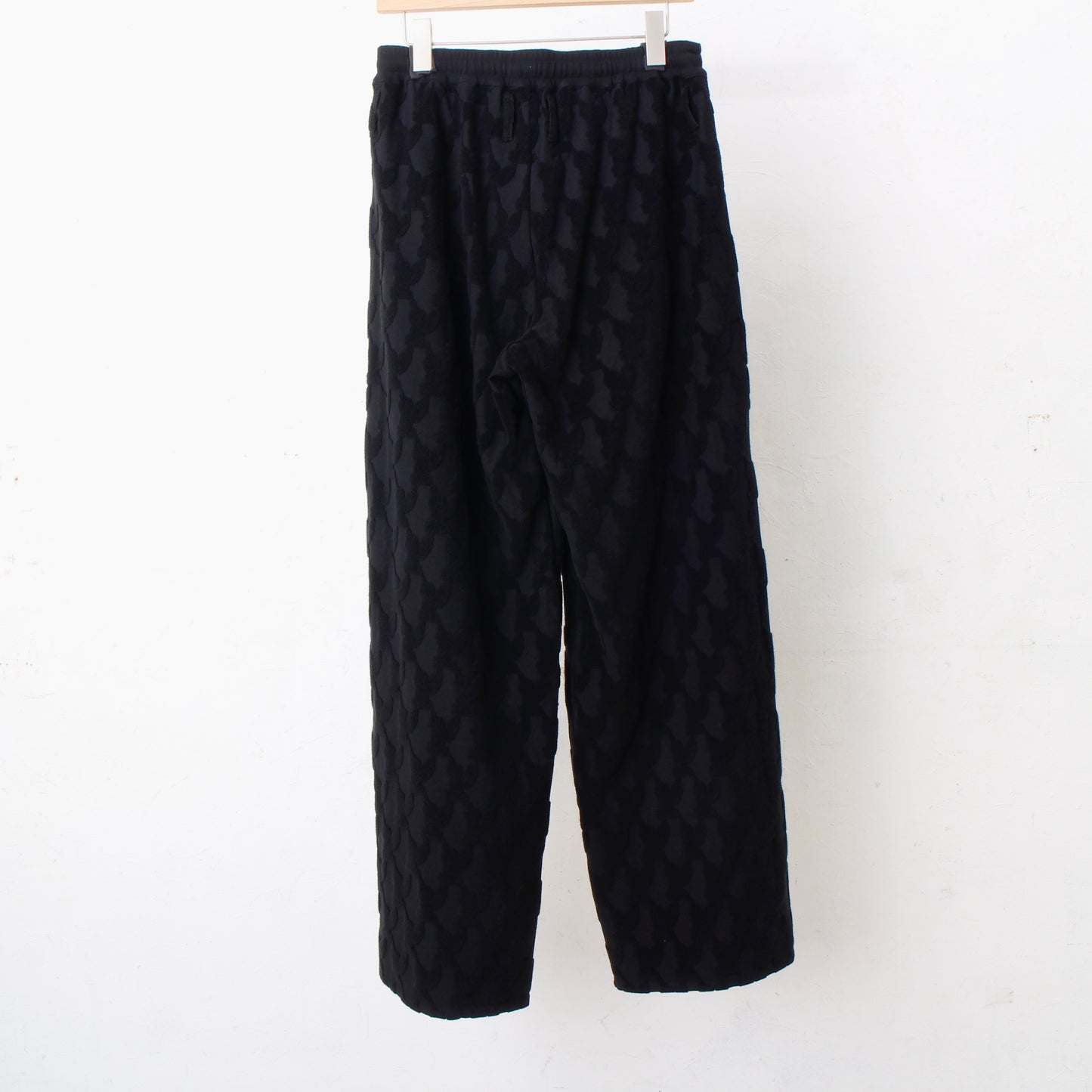 ANGEL PILE JACQUARD SWEAT PANTS / black