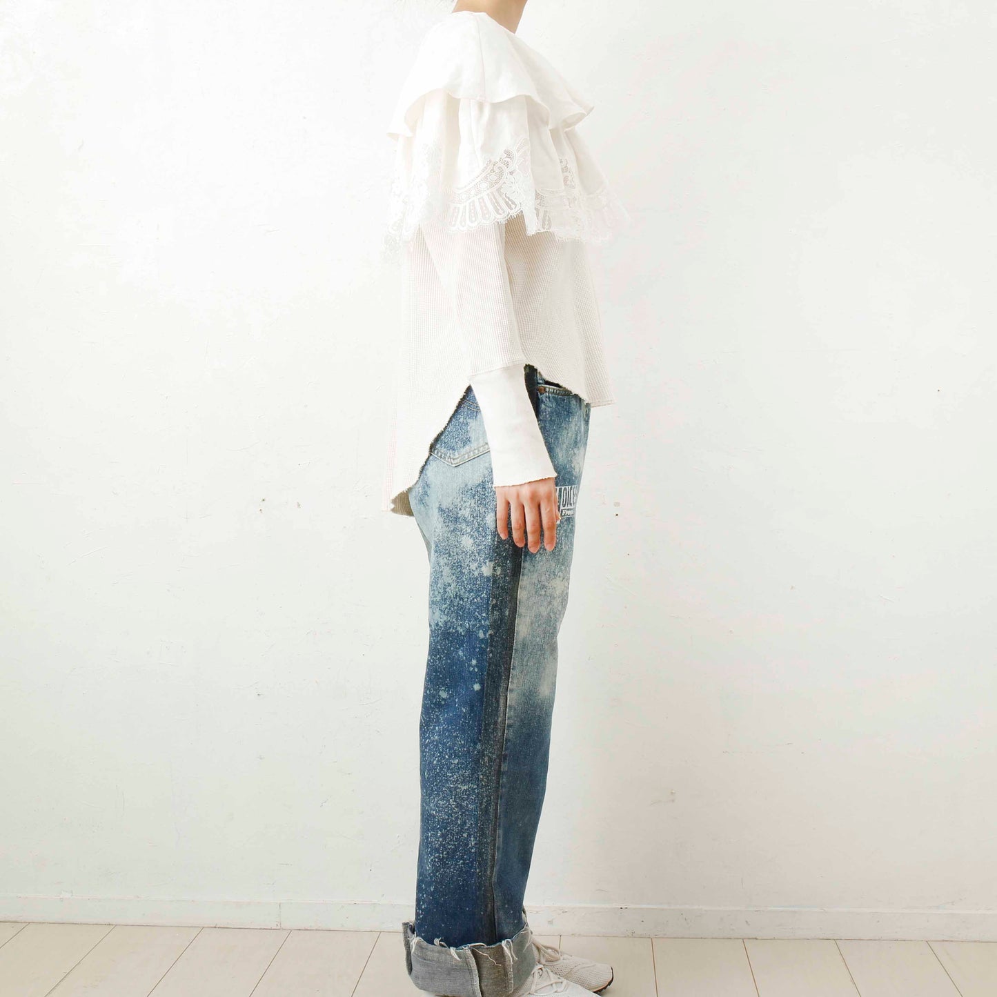 overlace /lace big collar thermal