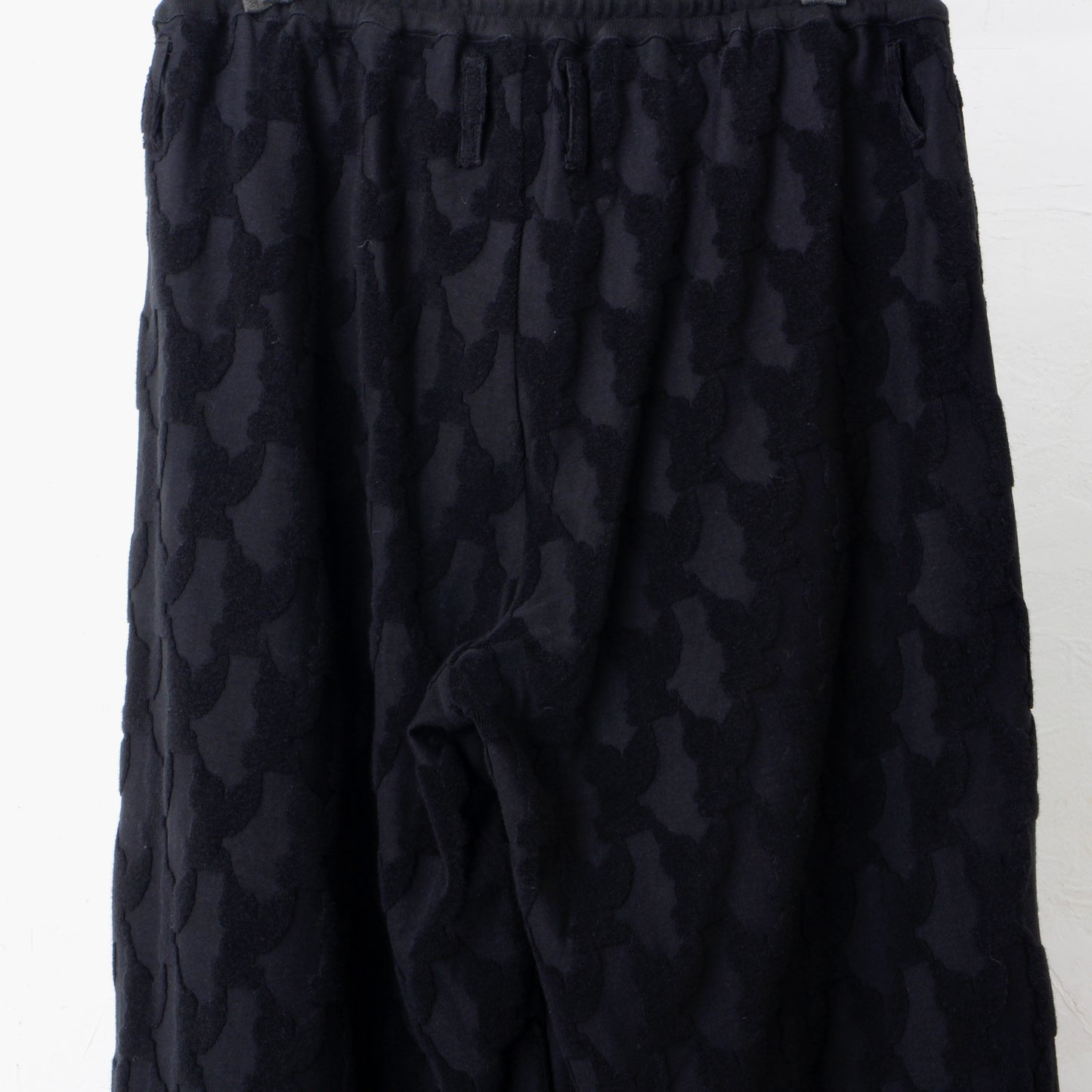 ANGEL PILE JACQUARD SWEAT PANTS / black