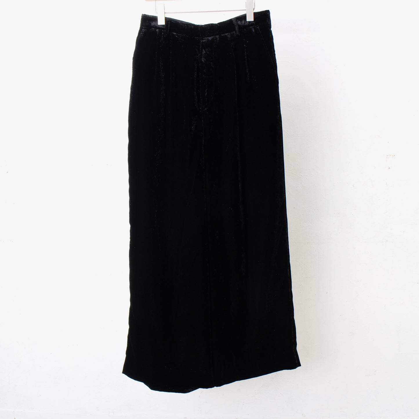 VELVET WIDE TROUSERS /black