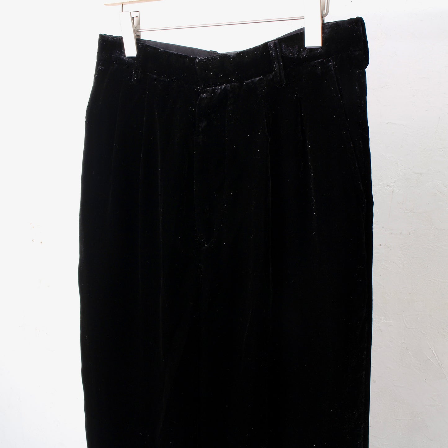VELVET WIDE TROUSERS /black