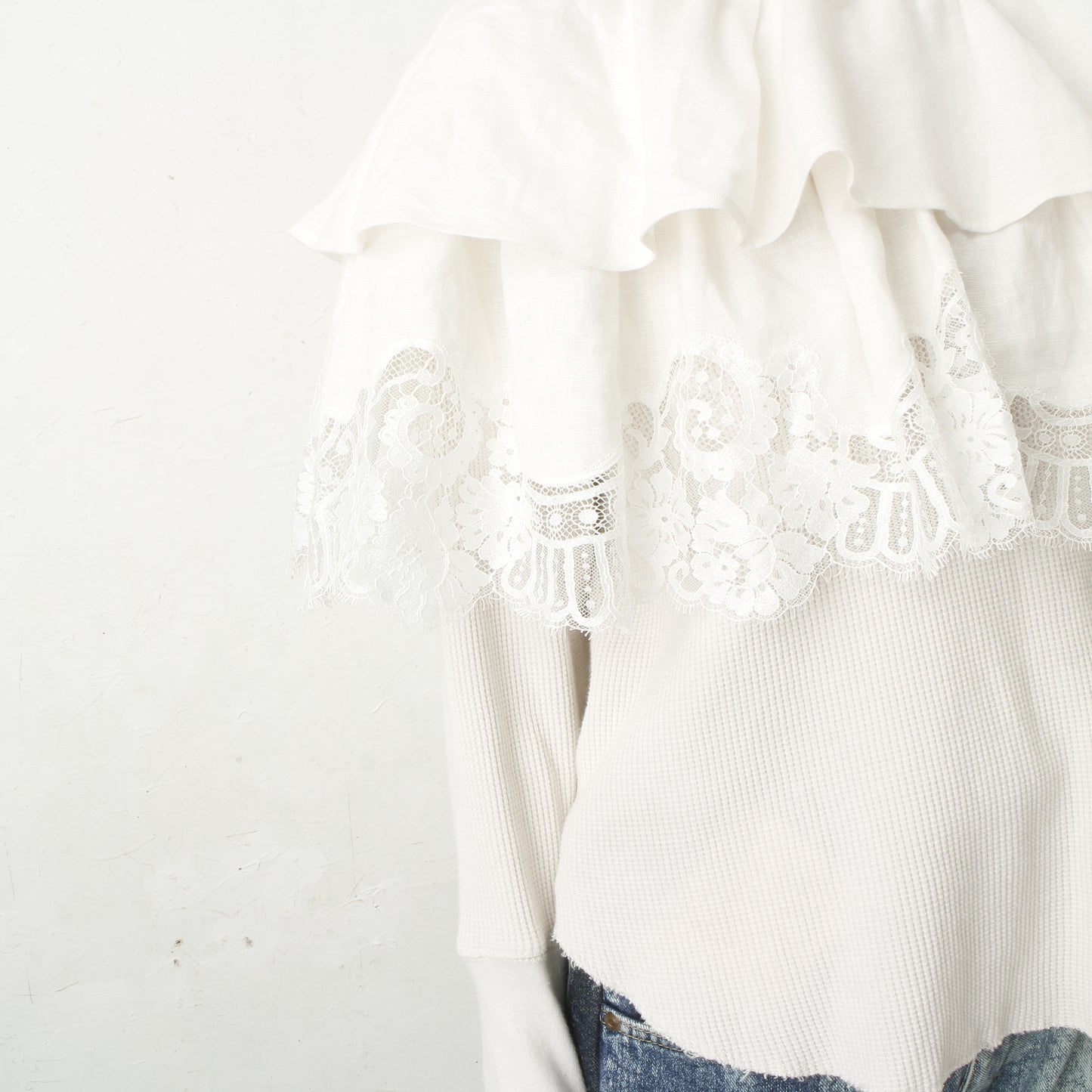 overlace /lace big collar thermal