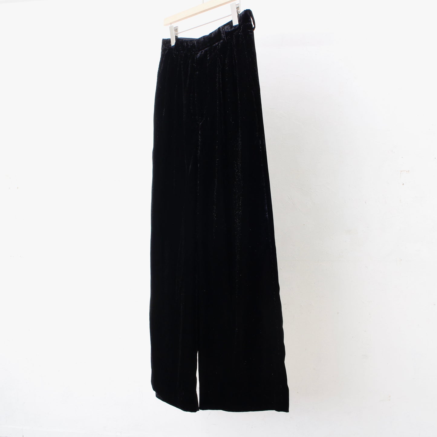 VELVET WIDE TROUSERS /black
