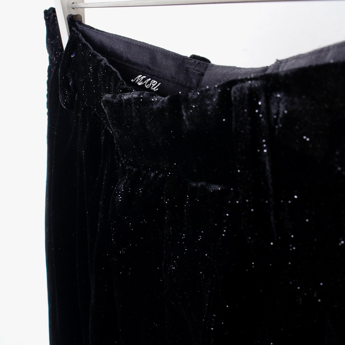 VELVET WIDE TROUSERS /black