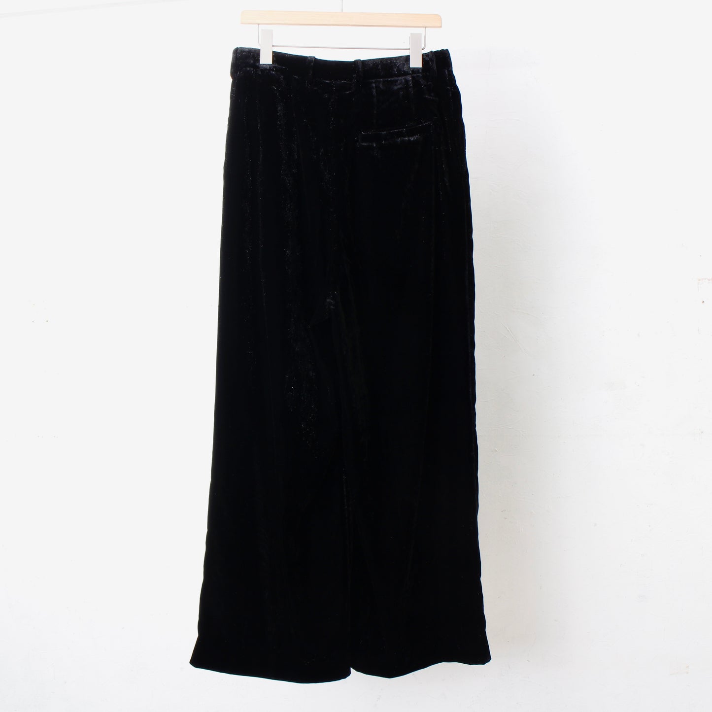 VELVET WIDE TROUSERS /black