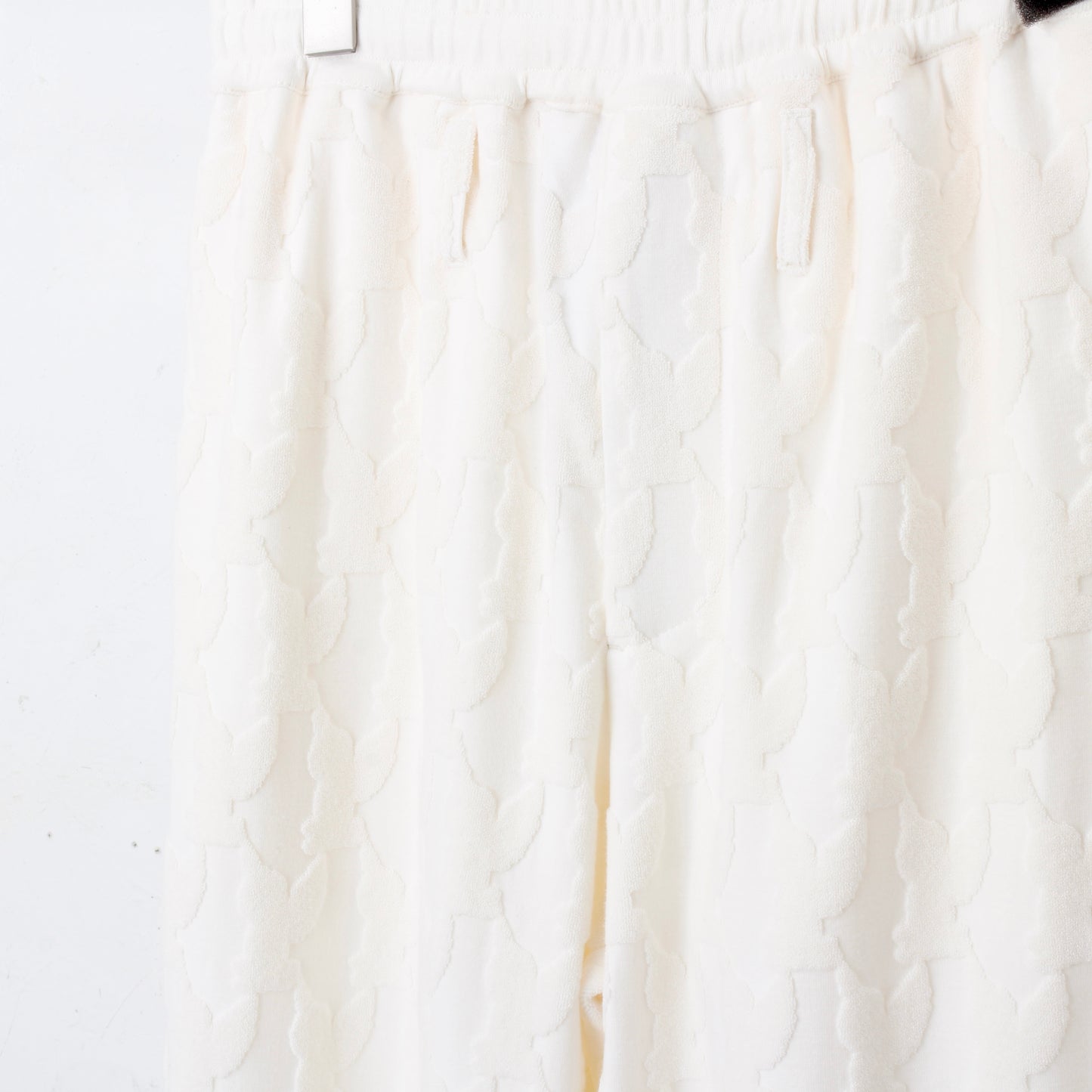 ANGEL PILE JACQUARD SWEAT PANTS / cream