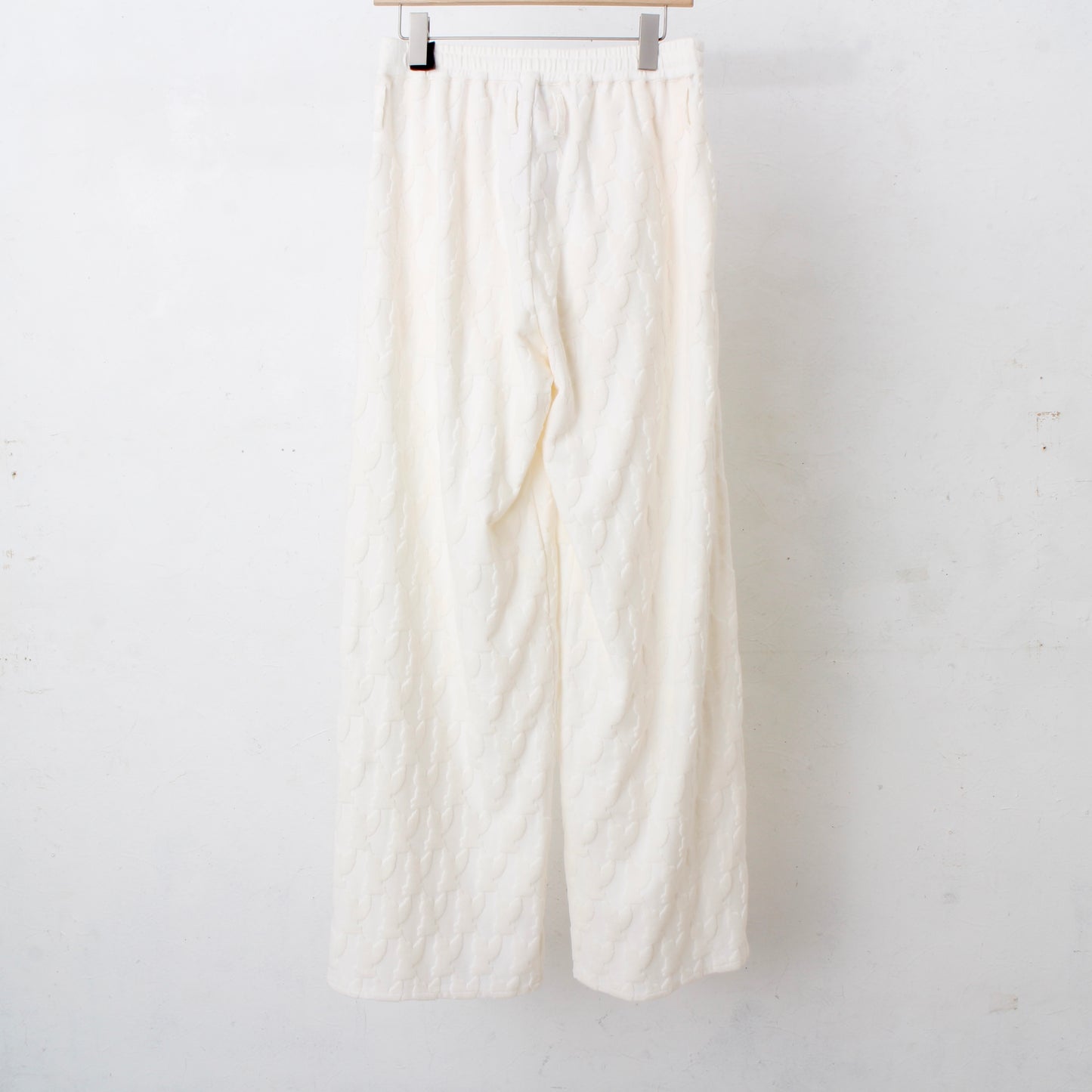 ANGEL PILE JACQUARD SWEAT PANTS / cream