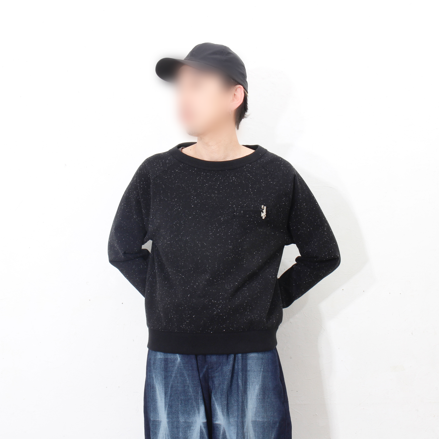 BOAT NECK SWEAT SHIRT /bk