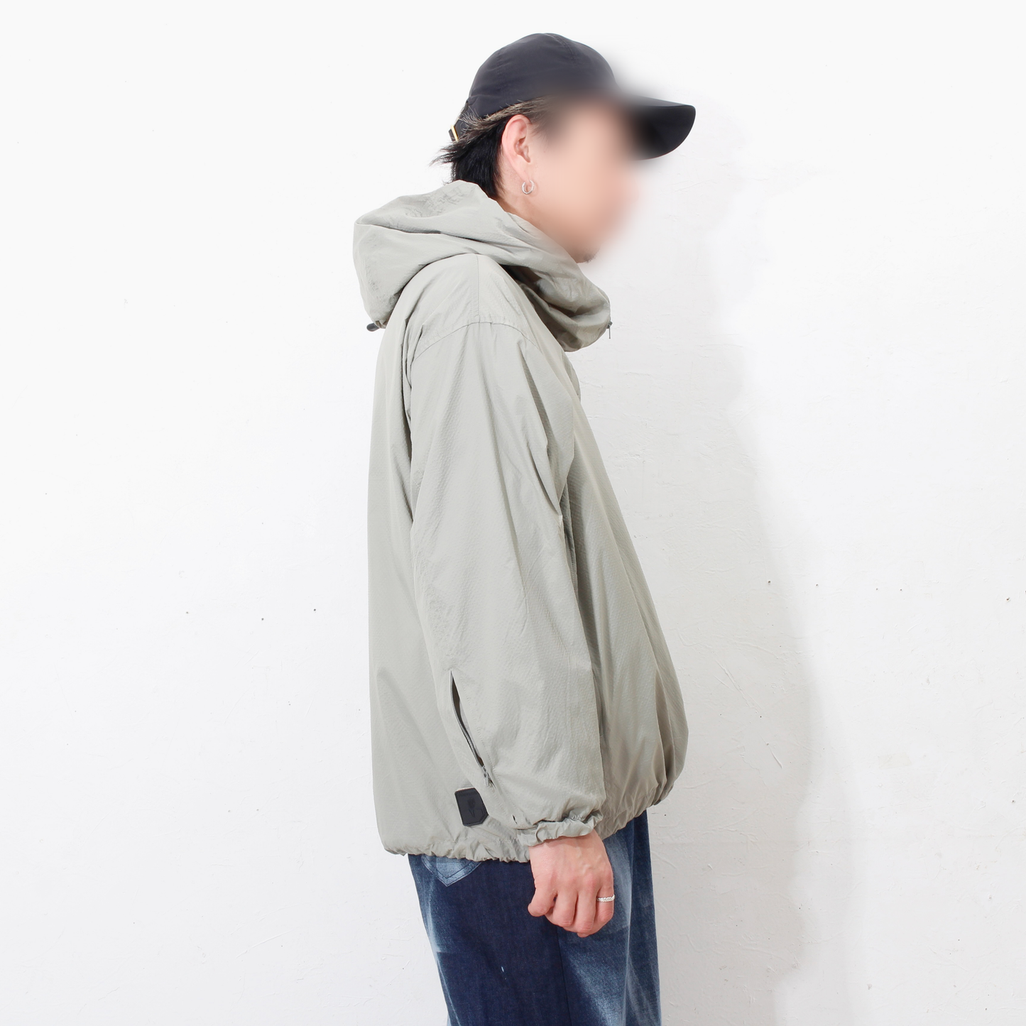 FULL PACK NYLON RIPSTOP ANORAK / moss gray