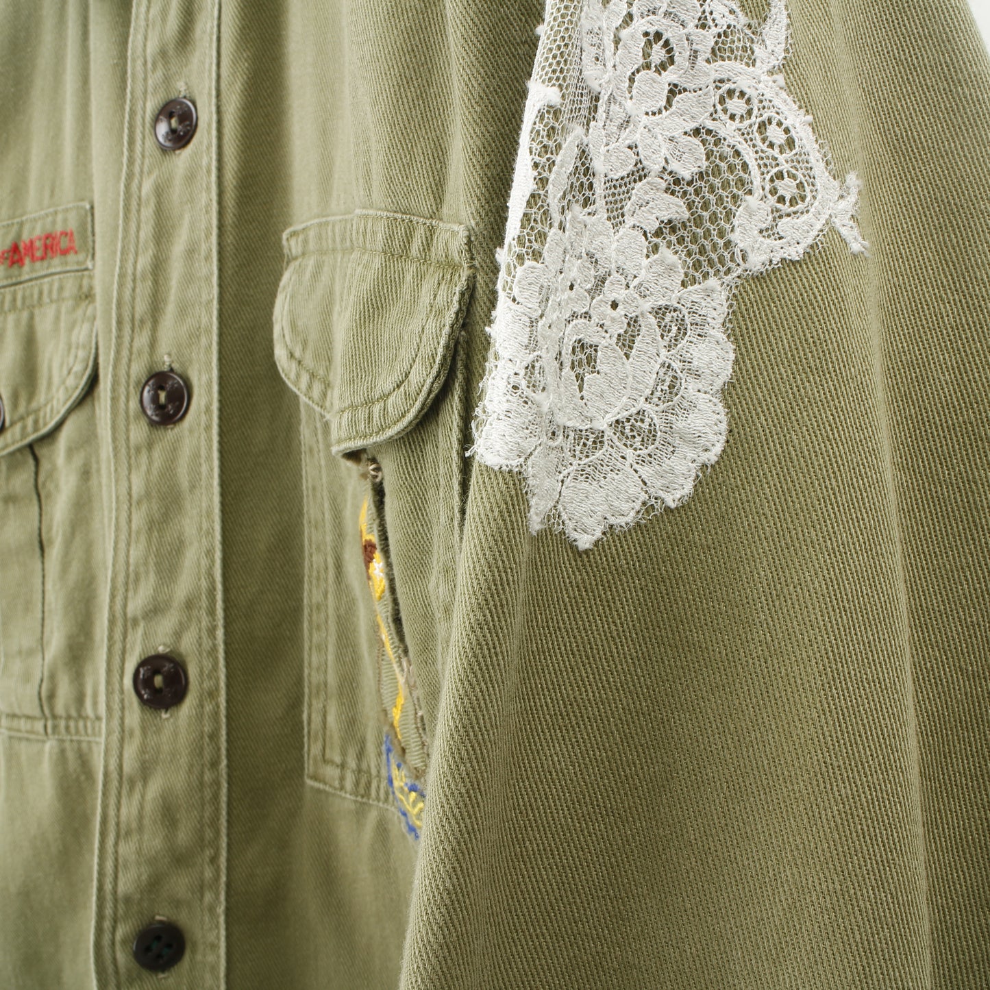 overlace /lace boy scouts shirt