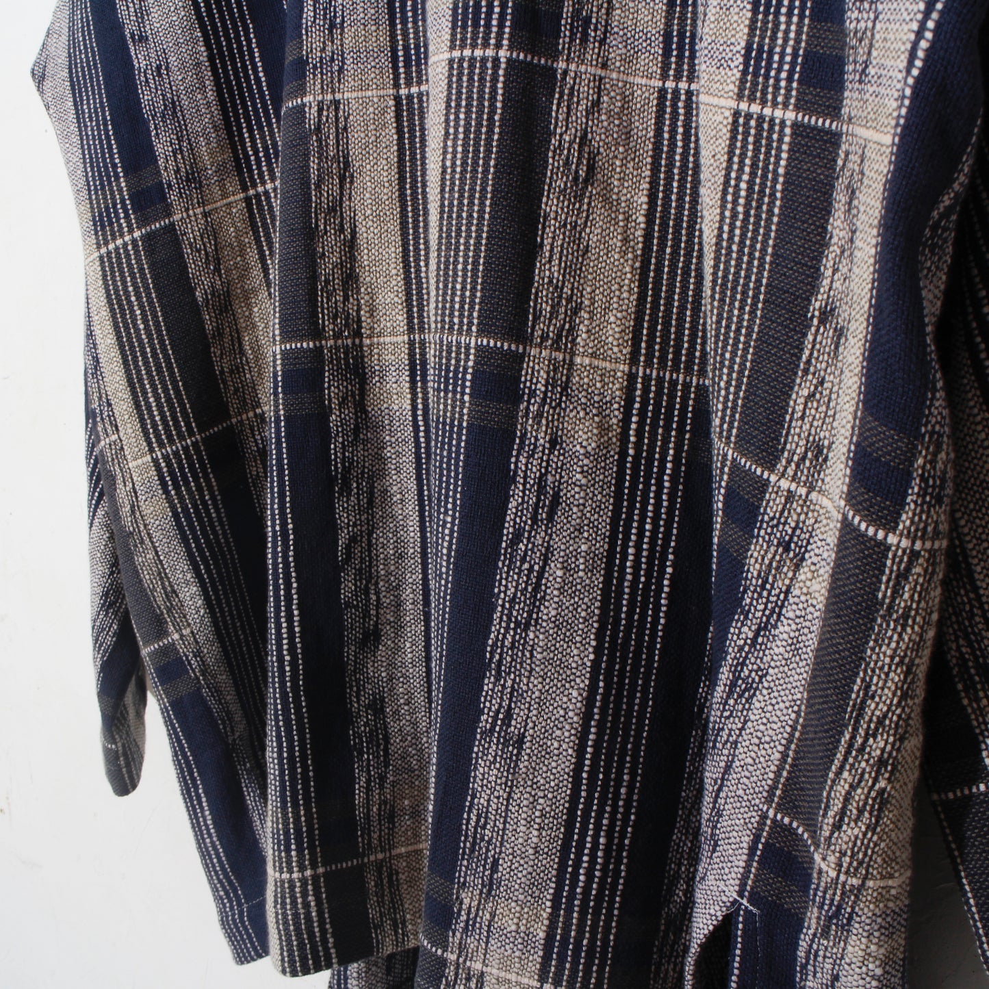 Blue Check Khadi Long Pullover