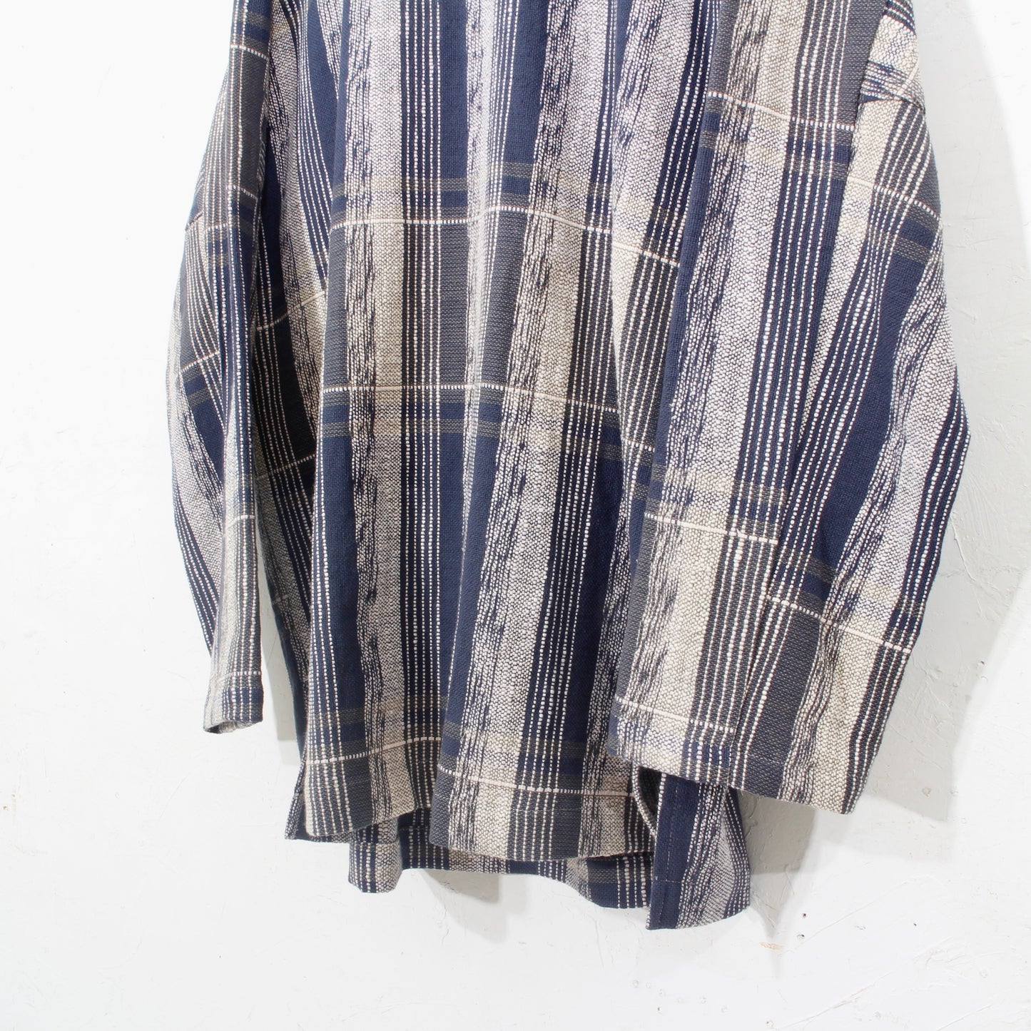 Blue Check Khadi Long Pullover